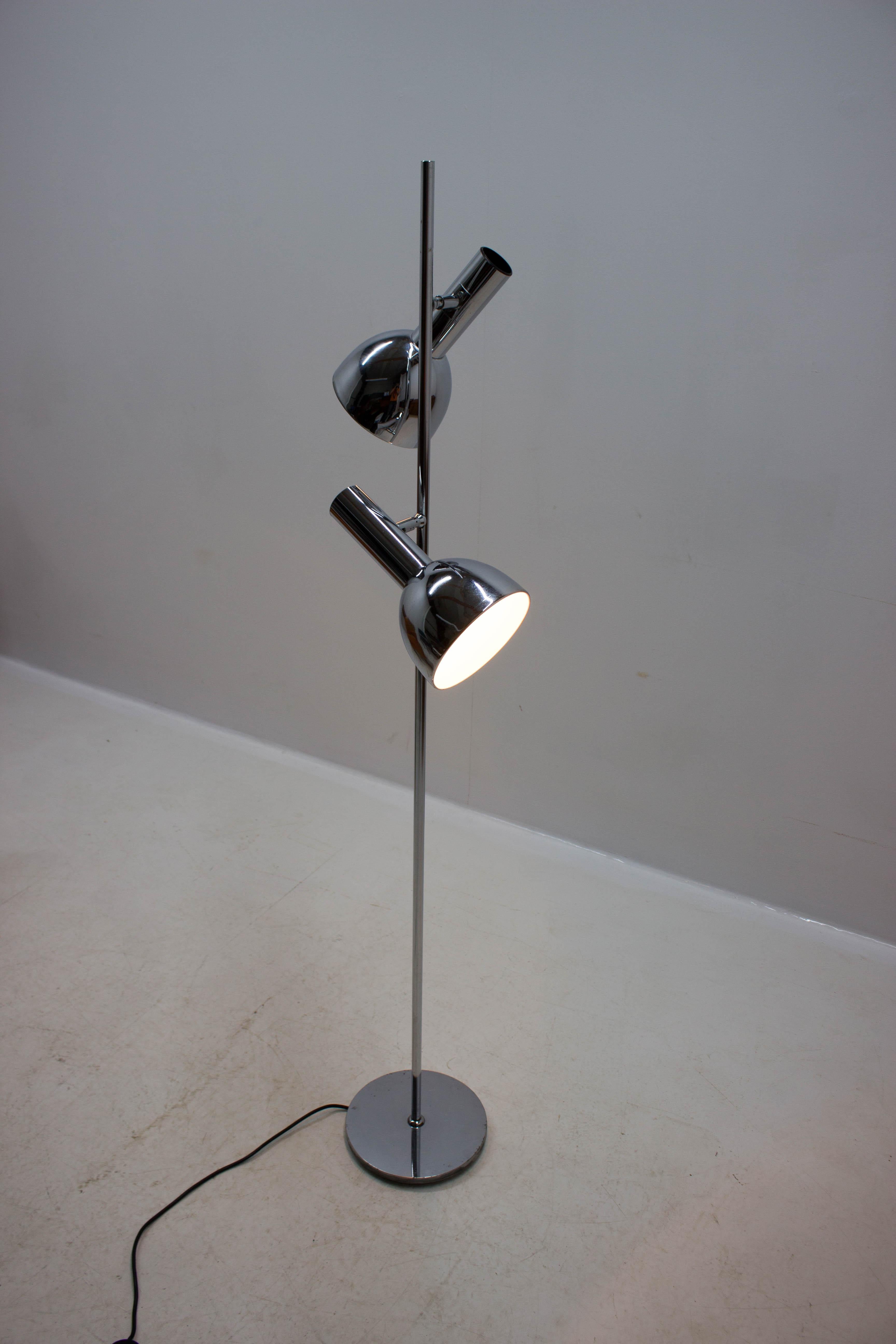 Koch & Lowy Style Floor Lamp with Two Shades, Germany, 1970s 12