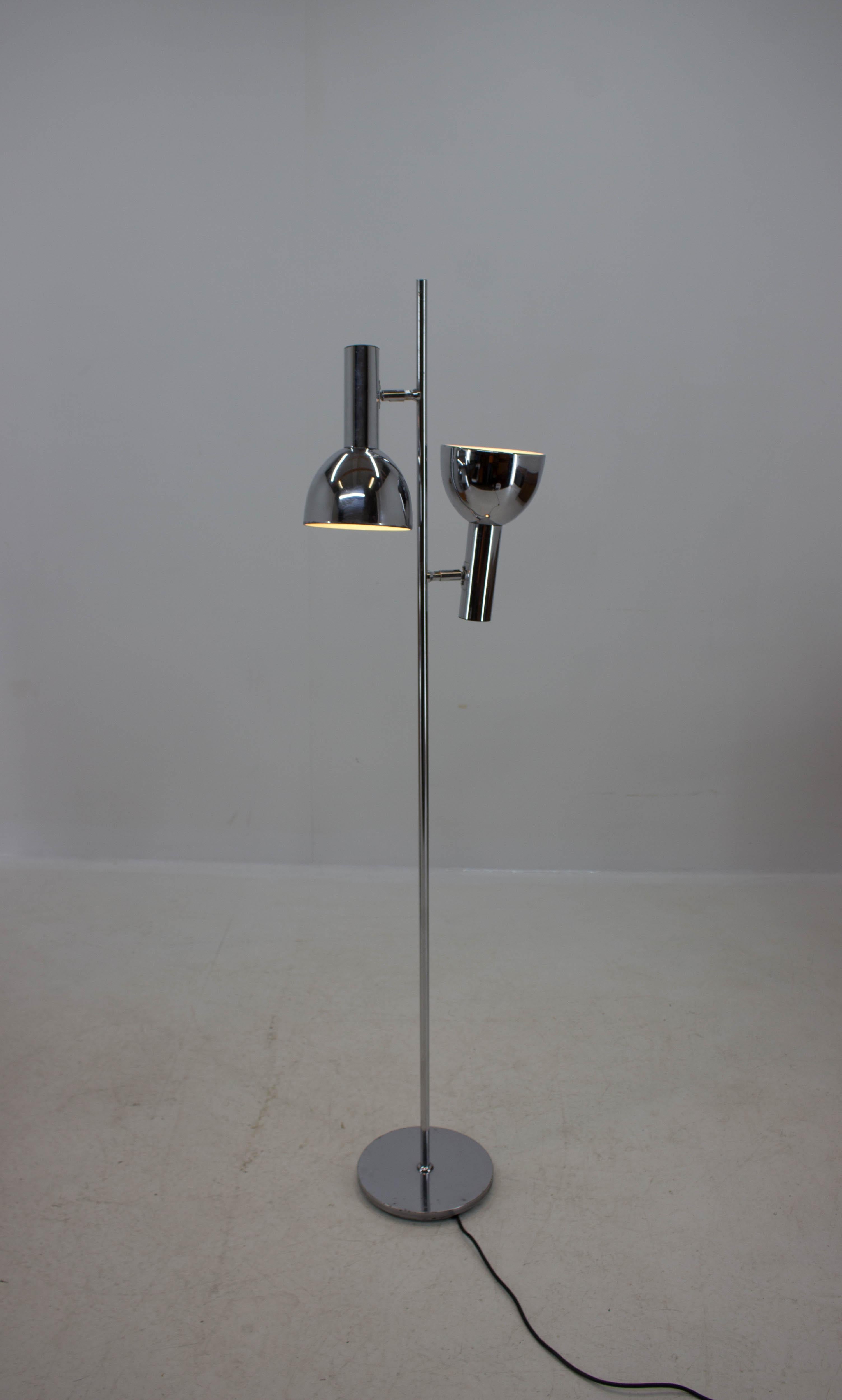Late 20th Century Koch & Lowy Style Floor Lamp with Two Shades, Germany, 1970s
