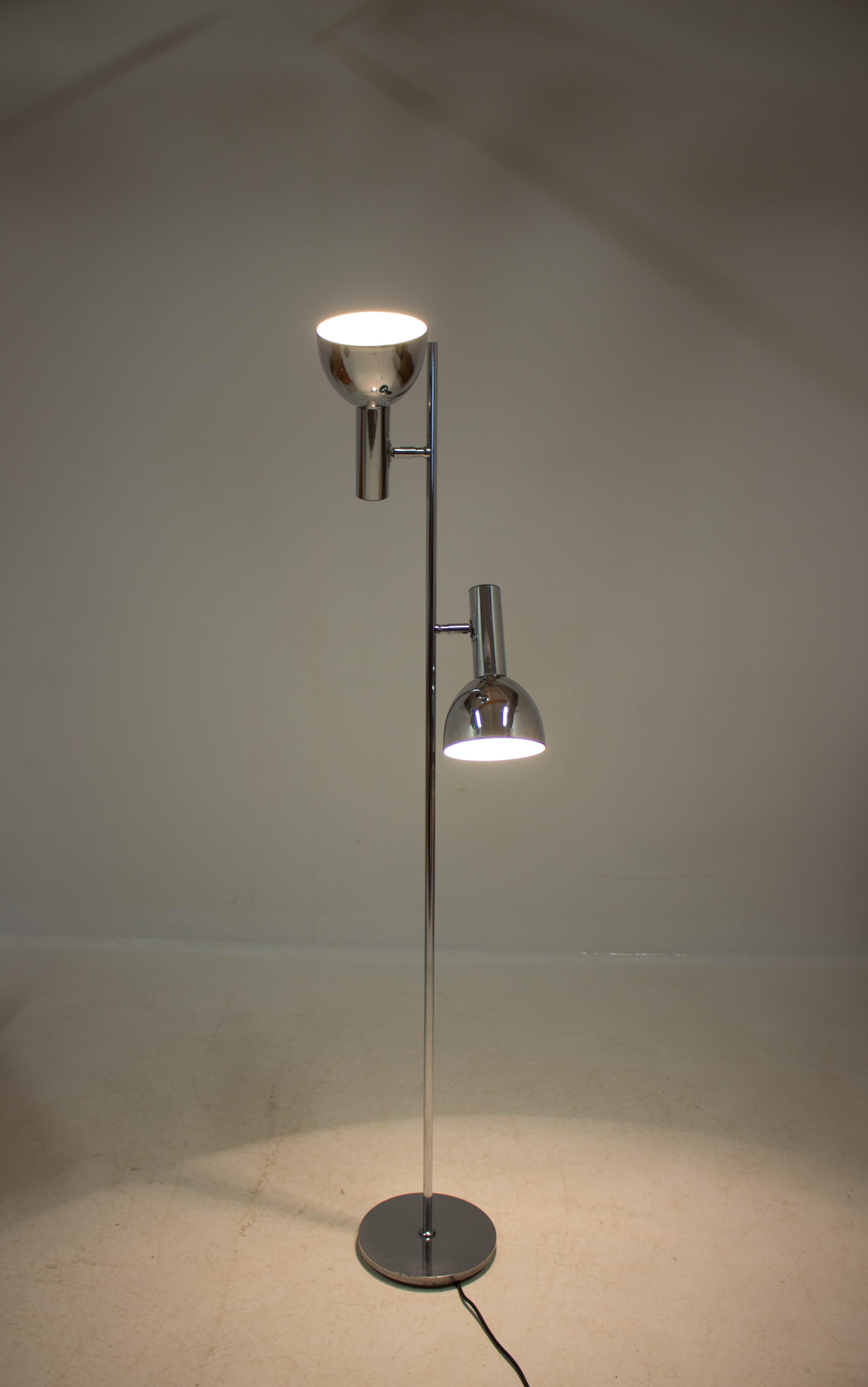 Koch & Lowy Style Floor Lamp with Two Shades, Germany, 1970s 2