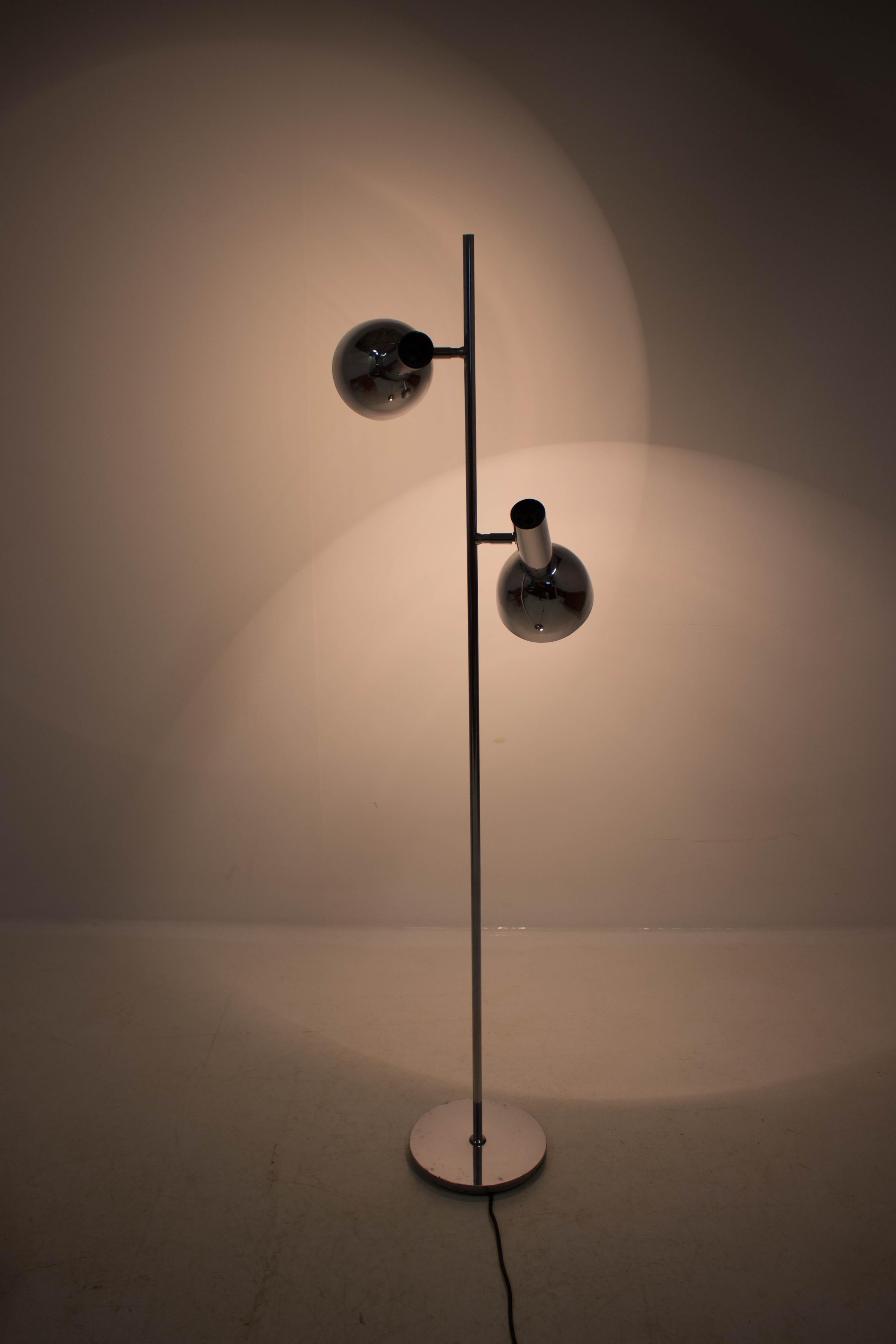 Koch & Lowy Style Floor Lamp with Two Shades, Germany, 1970s 3