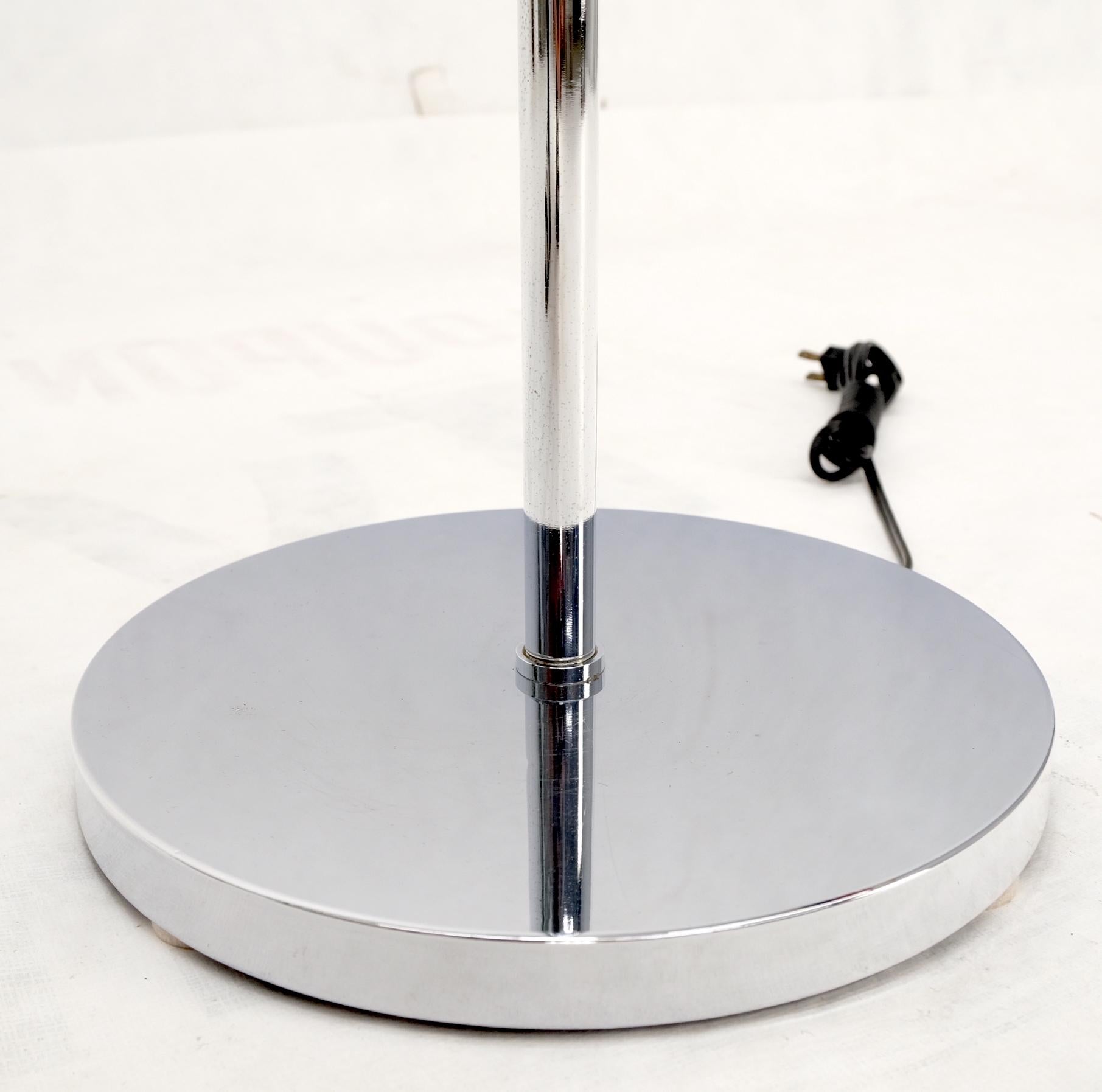20th Century Koch Lowy Three Globe Shades Chrome Floor Lamp Adjustable Light Fixture Mint For Sale