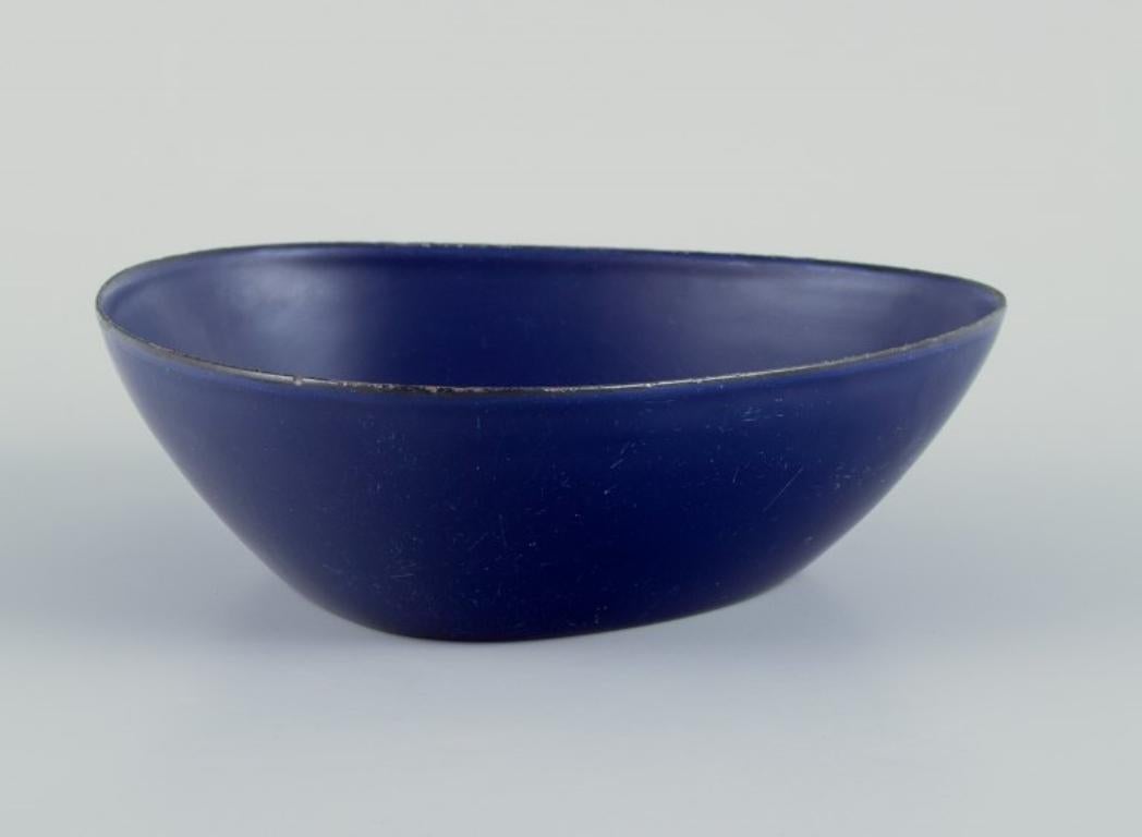 Swedish Kockum, Sweden. Pair of retro metal bowls. Dark blue enamel. From the 1970s.  For Sale