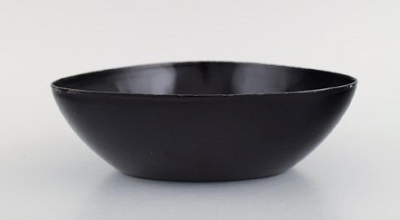Swedish Kockum, Sweden, Two Bowls in Black Enamel, 1970s For Sale