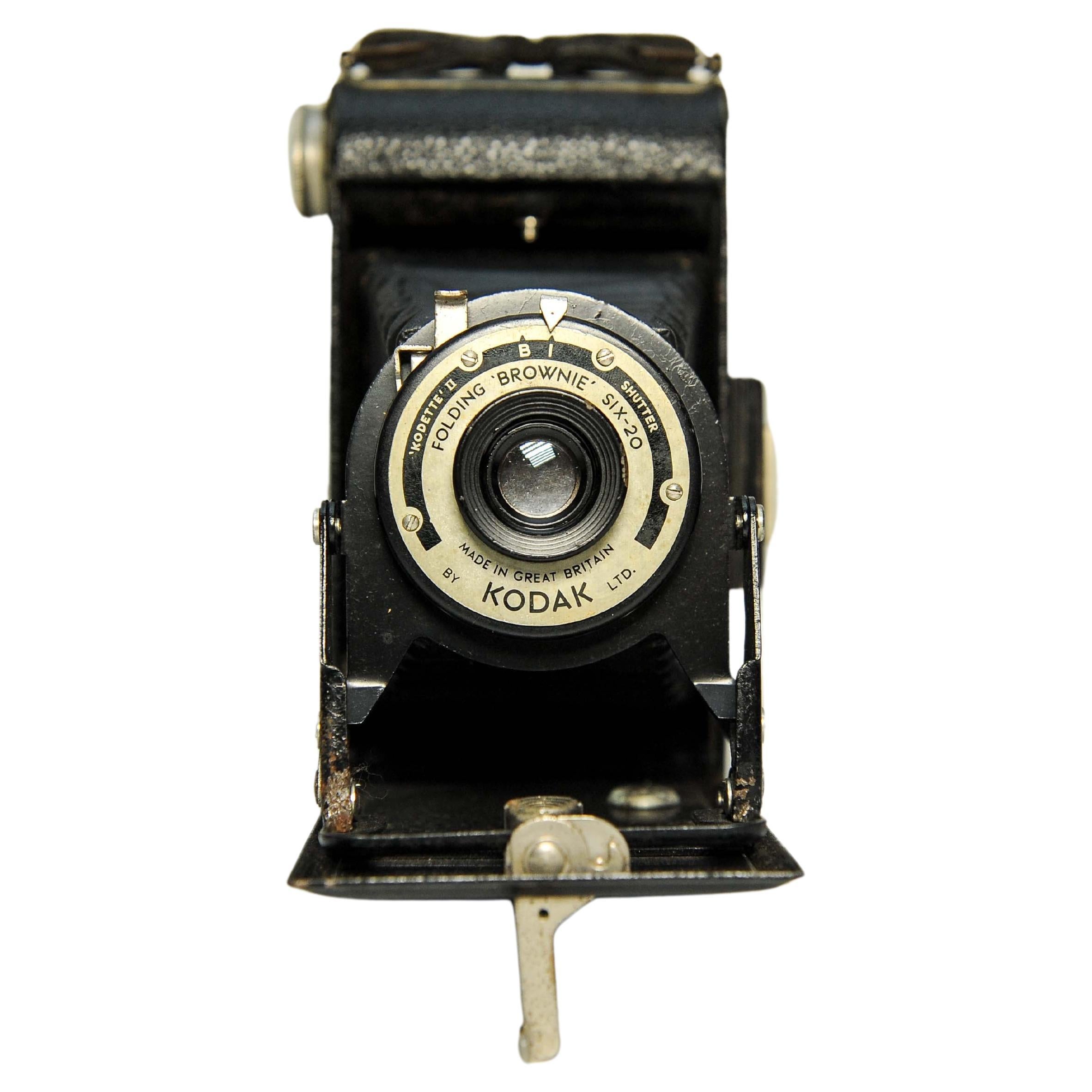 Kodak klappbare Brownie Six-20 mit Kodette II Shutter & Meniscus Lens Hergestellt im Vereinigten Königreich (Britisch) im Angebot