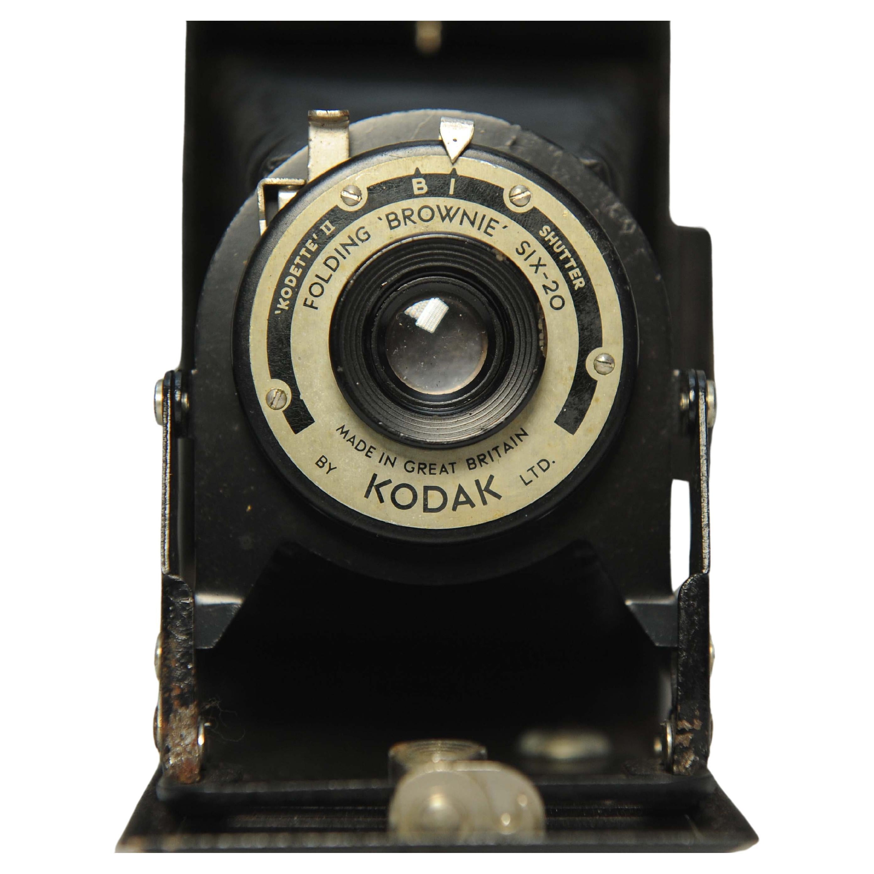 Kodak klappbare Brownie Six-20 mit Kodette II Shutter & Meniscus Lens Hergestellt im Vereinigten Königreich (Metall) im Angebot