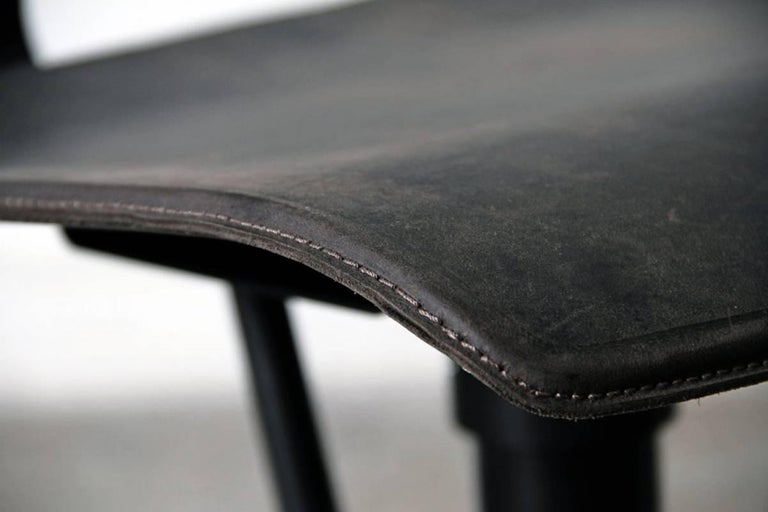 Kodak Leather Barstool by Jesse Sanderson For Sale at 1stDibs