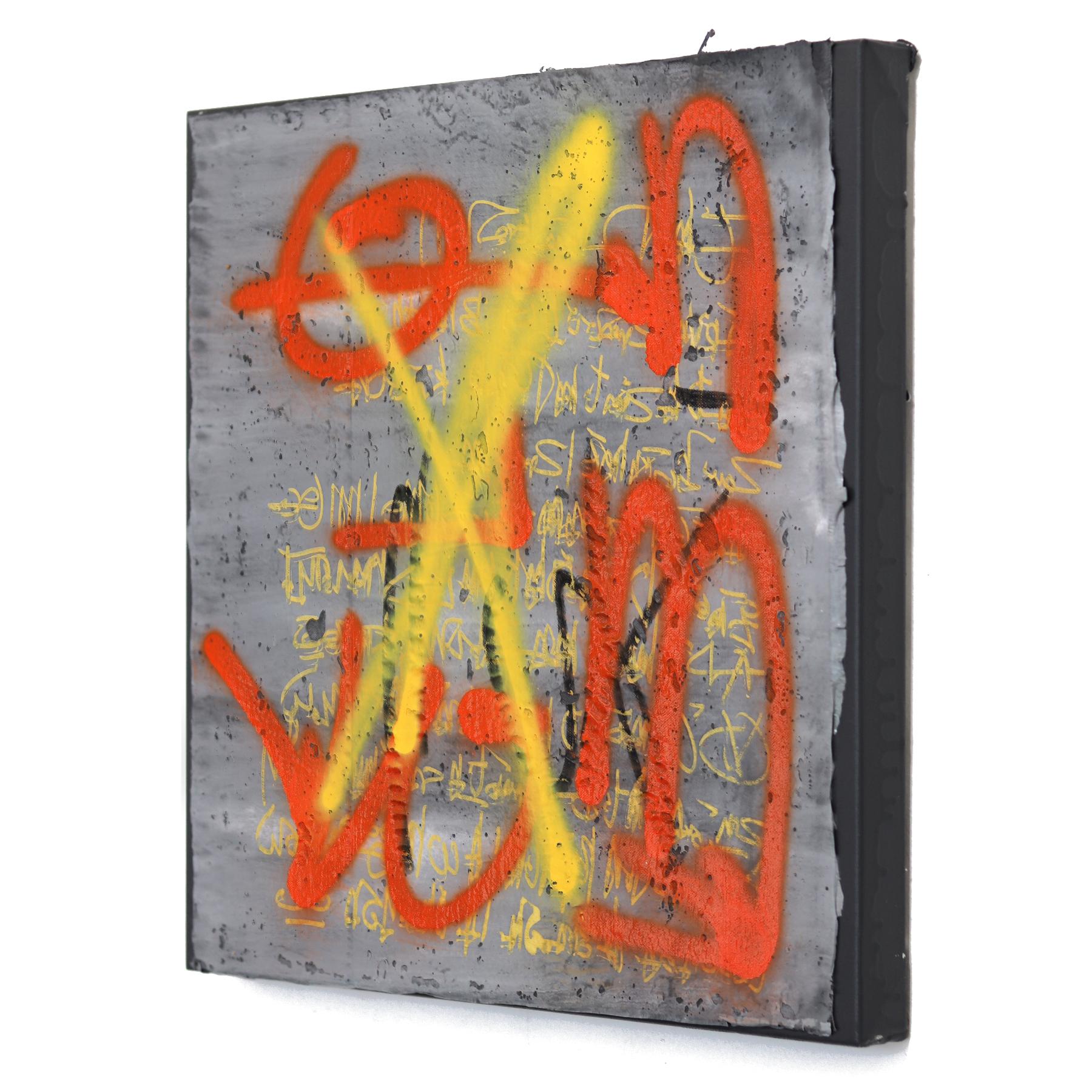 The Brick Walls 2 - Original Textural Energetic Abstract Artwork on Canvas en vente 1