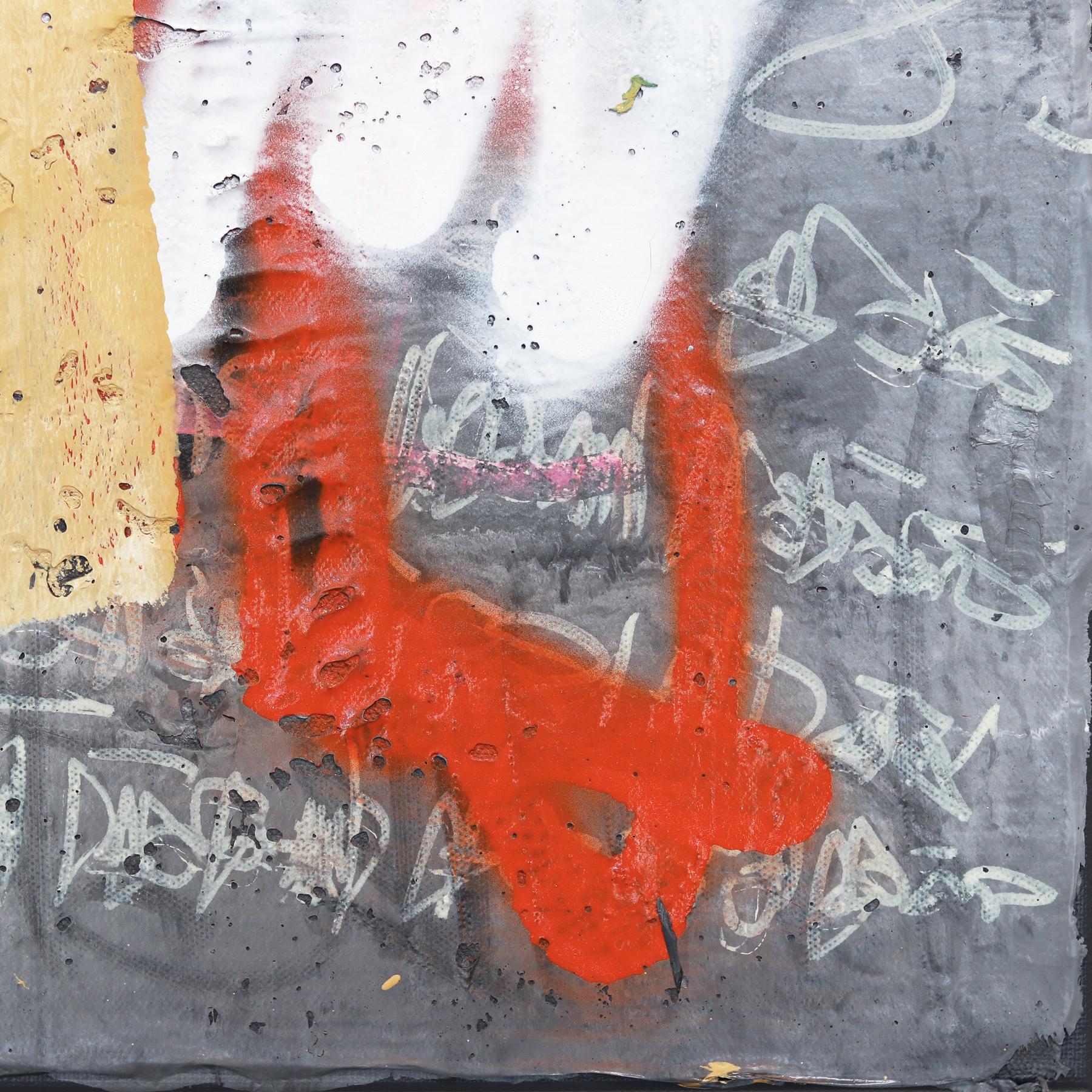 The Brick Walls 3 - Original Textural Abstract Energetic Kunstwerk auf Leinwand im Angebot 3