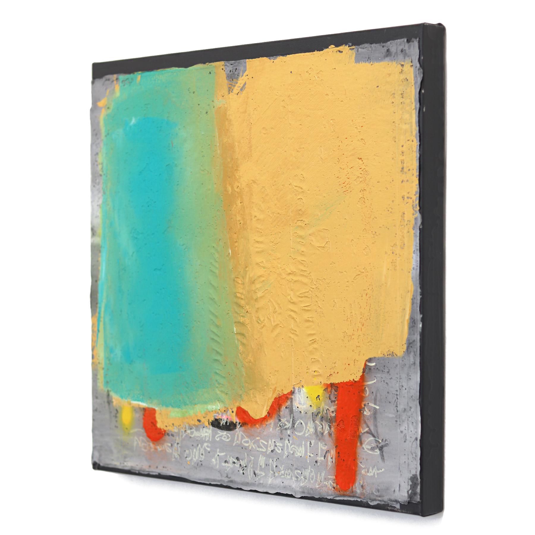 The Brick Walls 4 - Unique Original Colorful Textural Abstract Artwork on Canvas (Les murs de briques 4 - Œuvre d'art abstraite originale et colorée sur toile) en vente 1