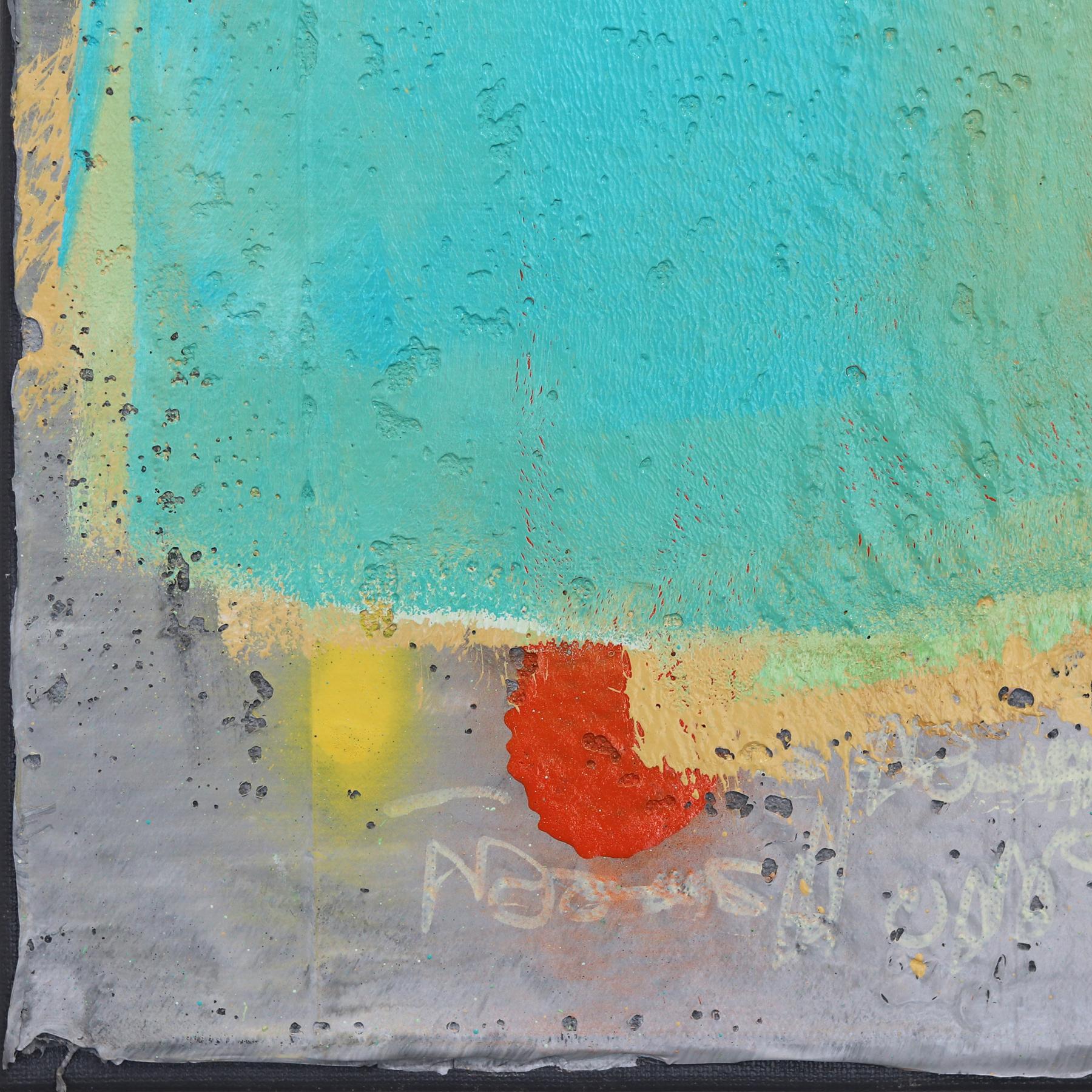 The Brick Walls 4 - Unique Original Colorful Textural Abstract Artwork on Canvas (Les murs de briques 4 - Œuvre d'art abstraite originale et colorée sur toile) en vente 4