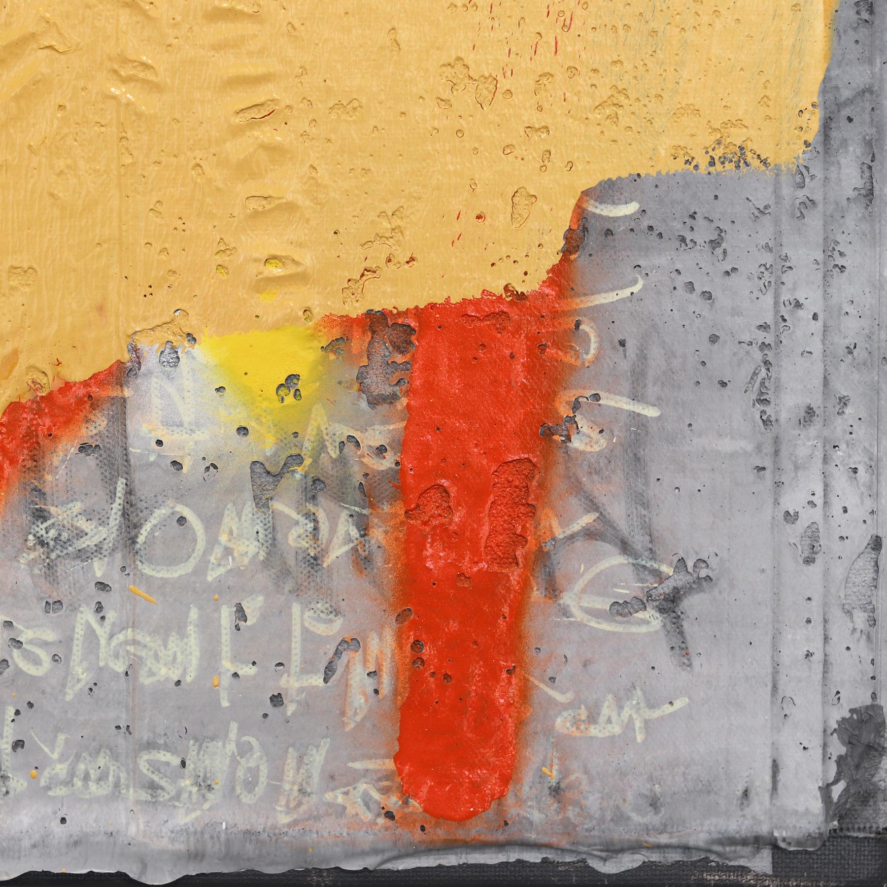 The Brick Walls 4 - Unique Original Colorful Textural Abstract Artwork on Canvas (Les murs de briques 4 - Œuvre d'art abstraite originale et colorée sur toile) en vente 5
