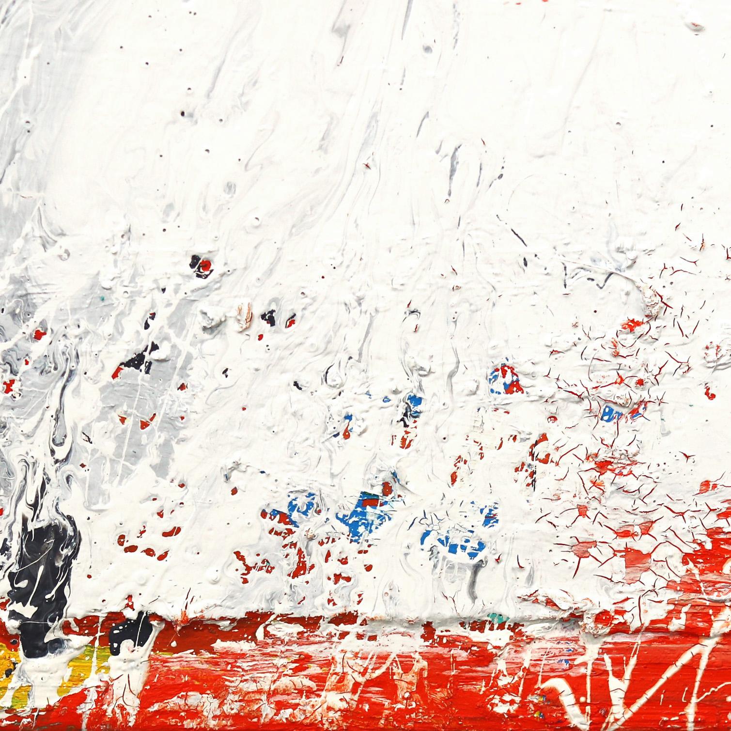 Off-White - Obra de Arte Minimalista Abstracto en Capas de Paz sobre Lienzo en venta 3