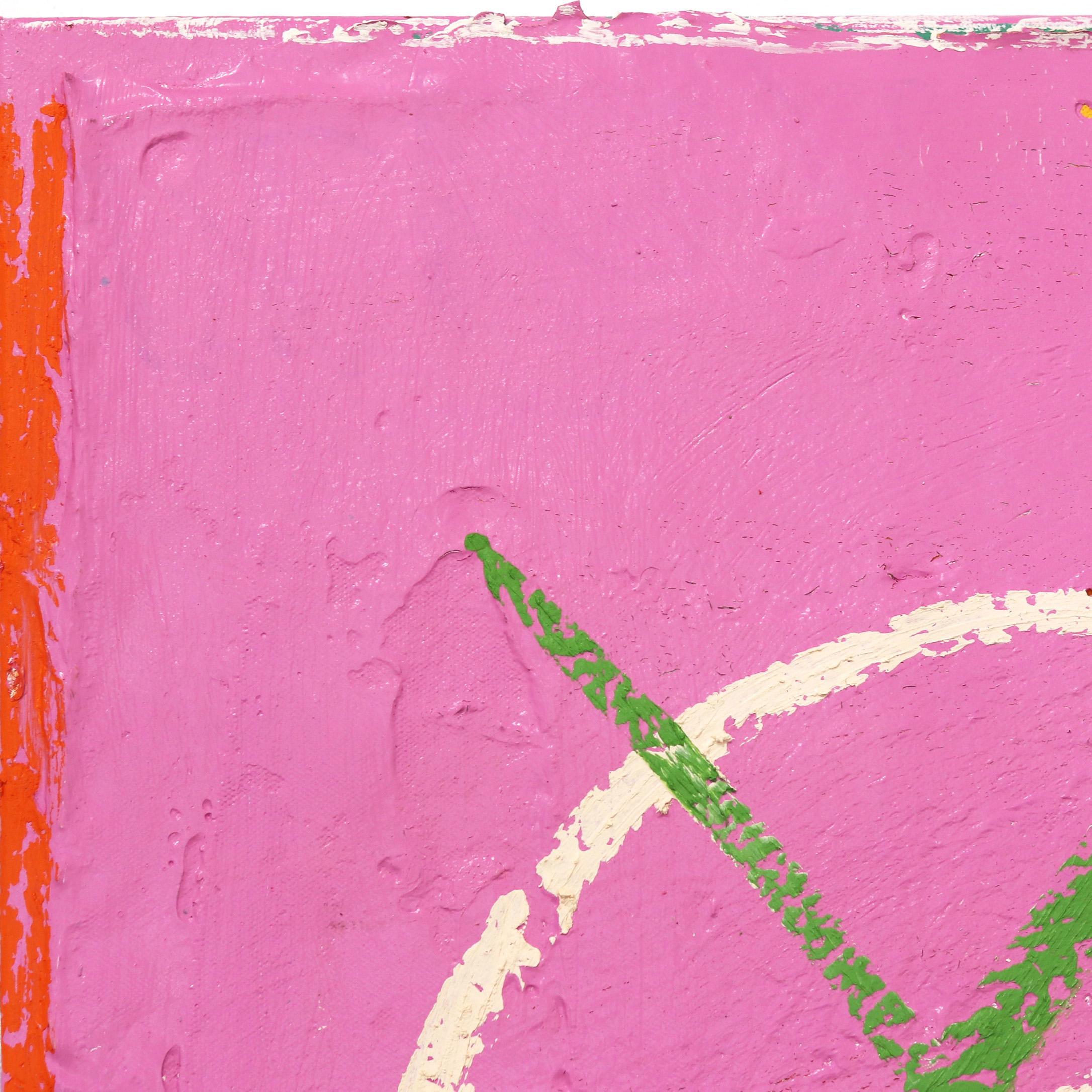 Sans titre Pink 3  - Œuvre d'art abstraite et minimaliste texturée sur toile - Minimaliste Painting par Kodjovi Olympio