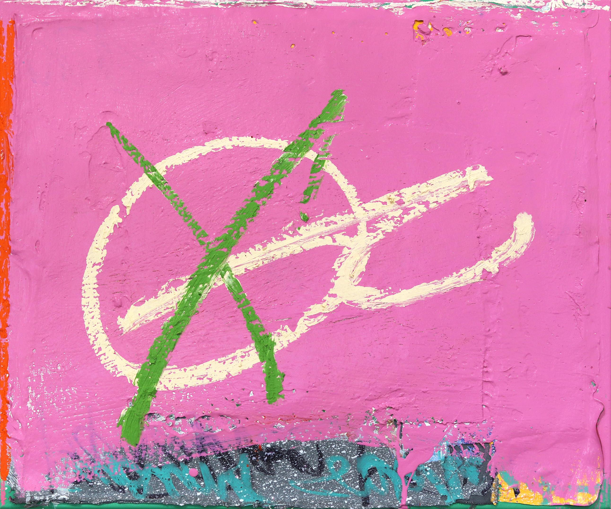 Sans titre Pink 3  - Œuvre d'art abstraite et minimaliste texturée sur toile