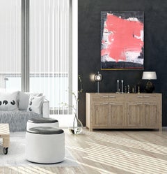 Untitled Pink And Grey 1  - Textural Abstract Minimalist Artwork on Canvas