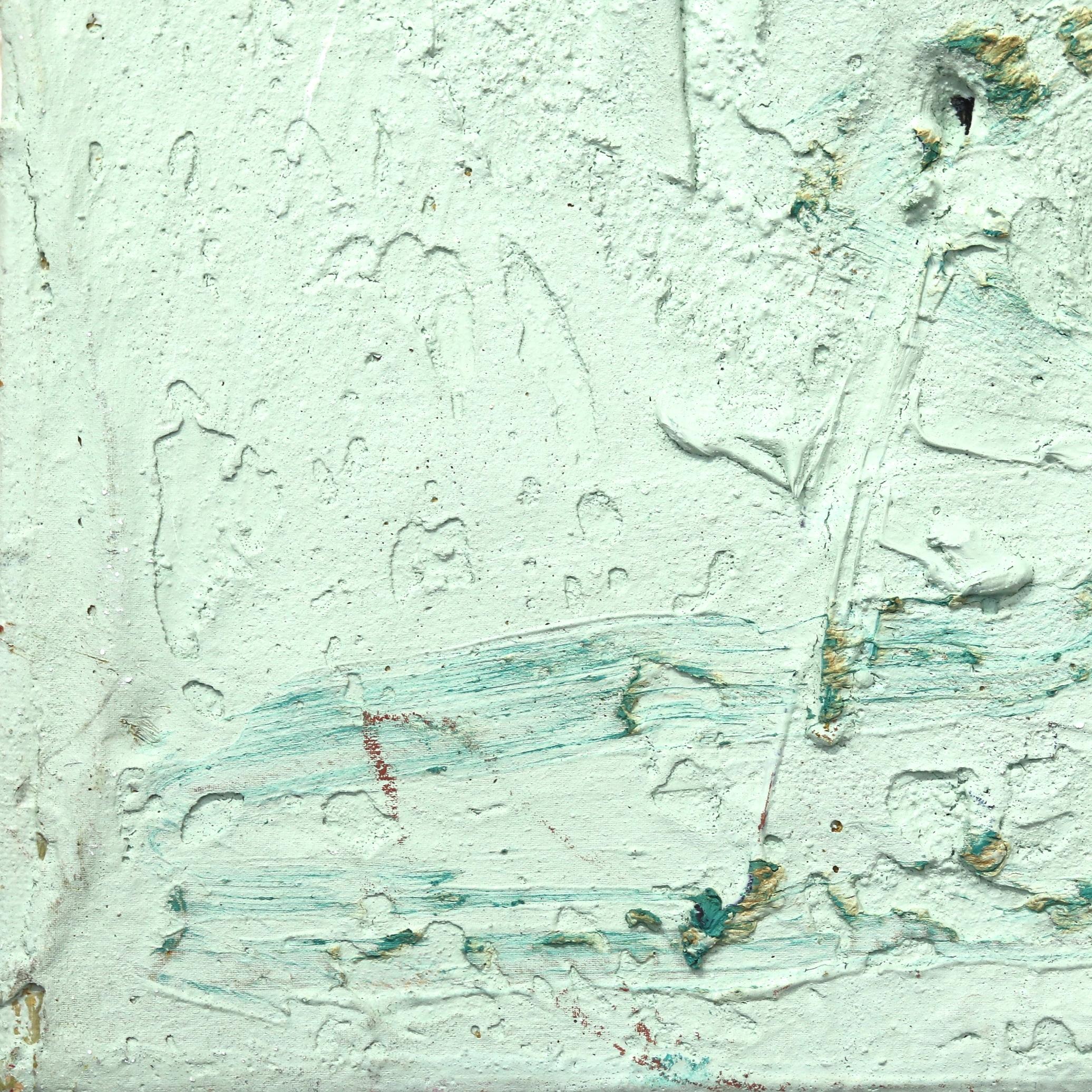 Untitled Seafoam 1  - Textural Abstract Minimalist Artwork on Canvas For Sale 2