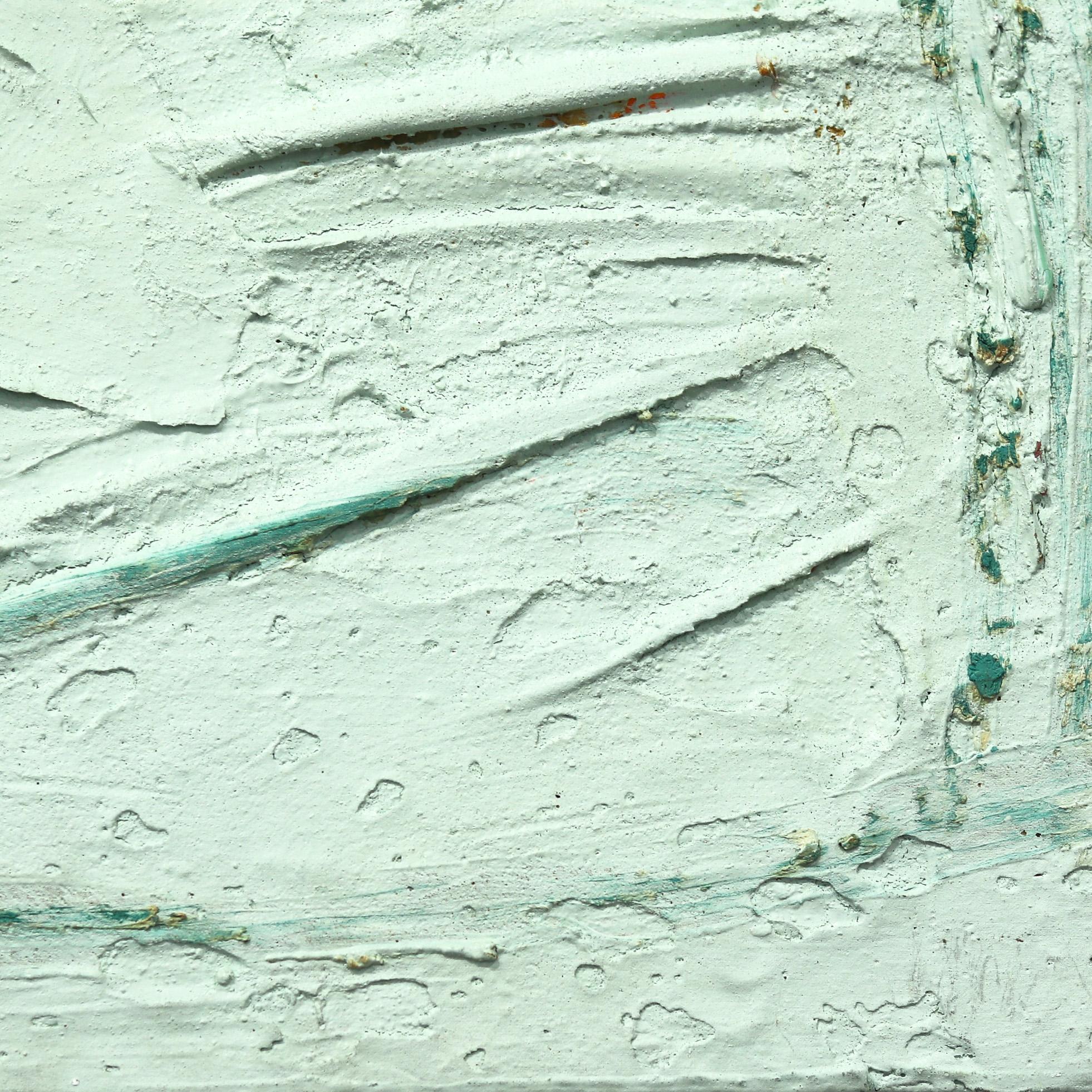 Untitled Seafoam 1  - Textural Abstract Minimalist Artwork on Canvas For Sale 3