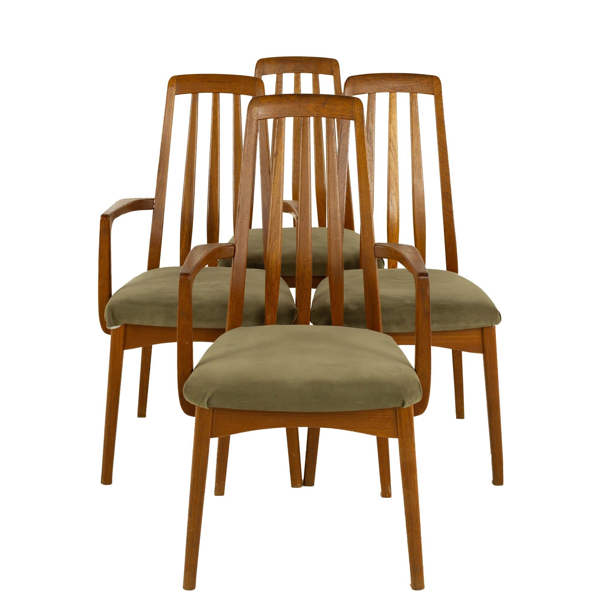 Koefeds Hornslet Eva Style Mid Century Teak Dining Chairs, Set of 6 In Good Condition In Countryside, IL