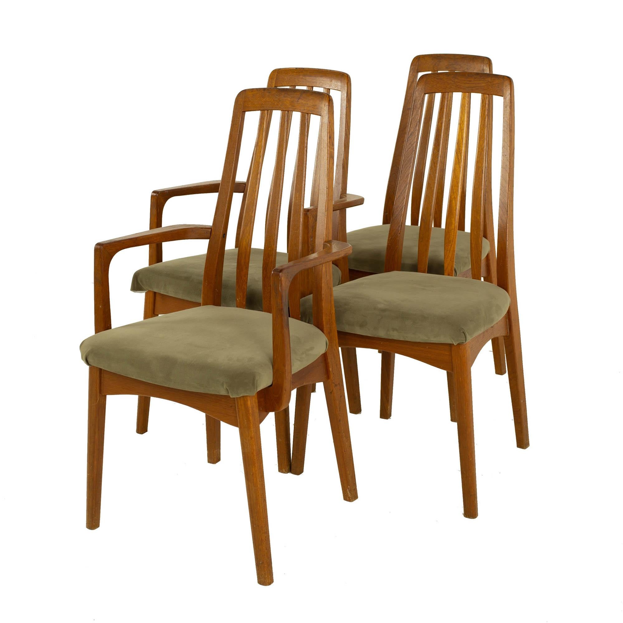 Late 20th Century Koefeds Hornslet Eva Style Mid Century Teak Dining Chairs, Set of 6