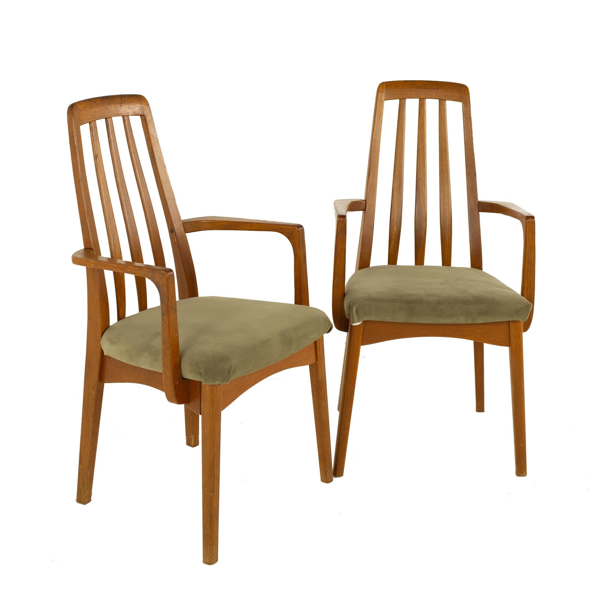 Upholstery Koefeds Hornslet Eva Style Mid Century Teak Dining Chairs, Set of 6