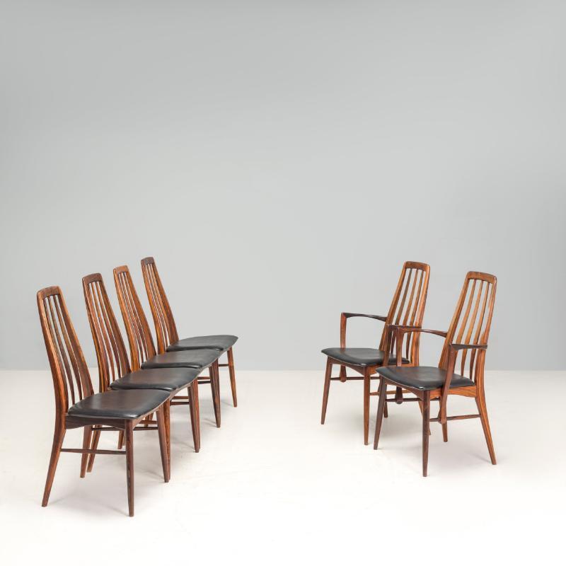 Danish Koefoed Hornslet Eva Rosewood Dining Chairs by Niels Koefoed