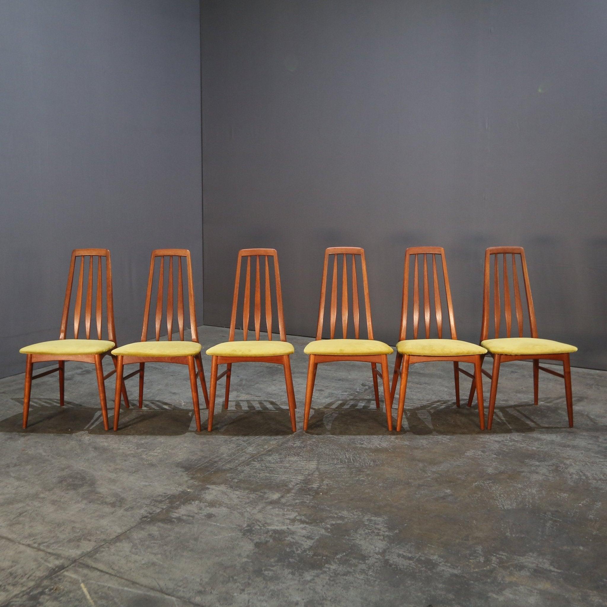 Introducing the stunning Eva Dining Chair by renowned designer Niels Koefoed. Crafted with the highest quality materials, this chair boasts a sleek and modern design that will elevate any dining space. The curved backrest and padded seat provide