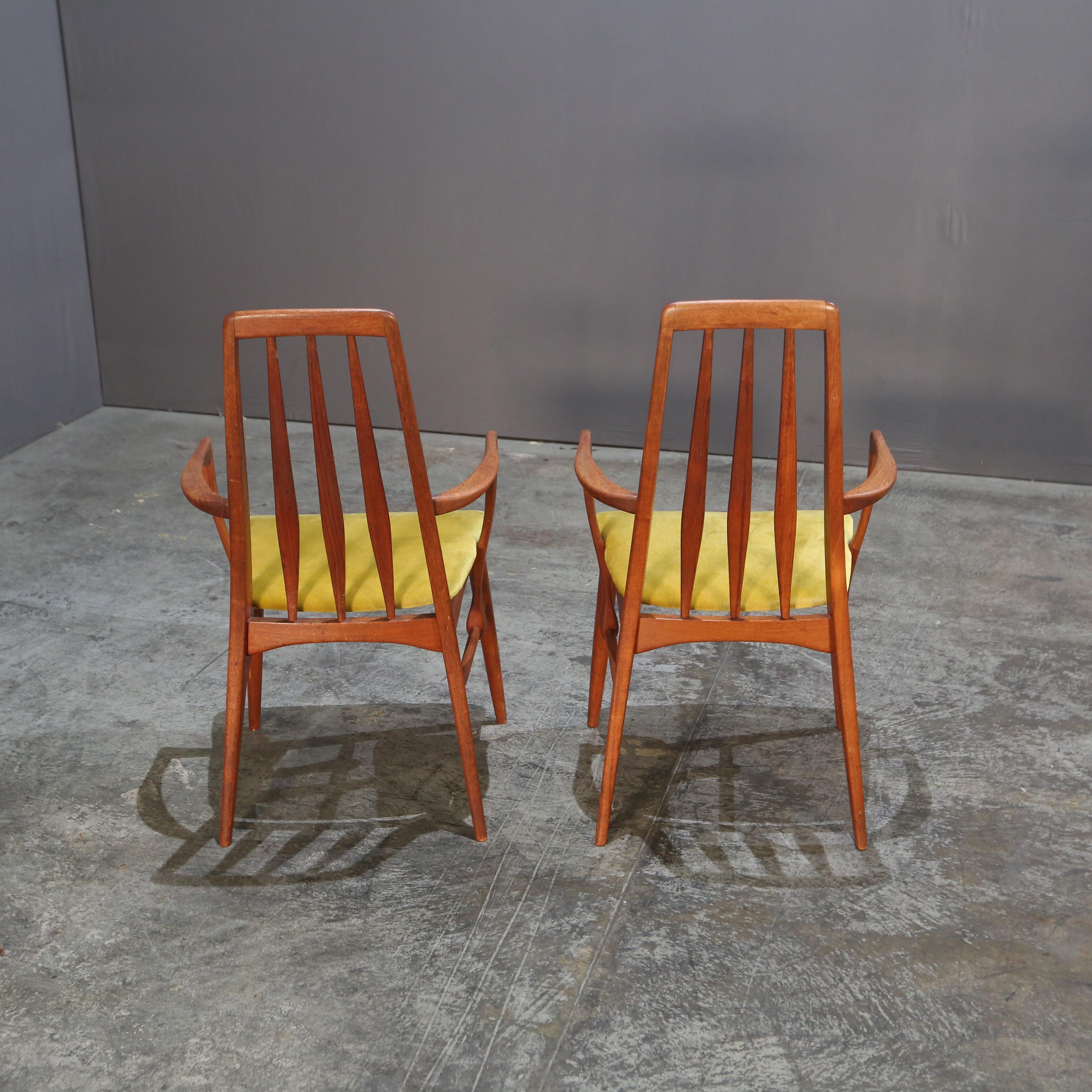Mid-Century moderno Sedie da pranzo Koefoeds Hornslet Eva di Niels Koefoed, set di sei sedie in vendita