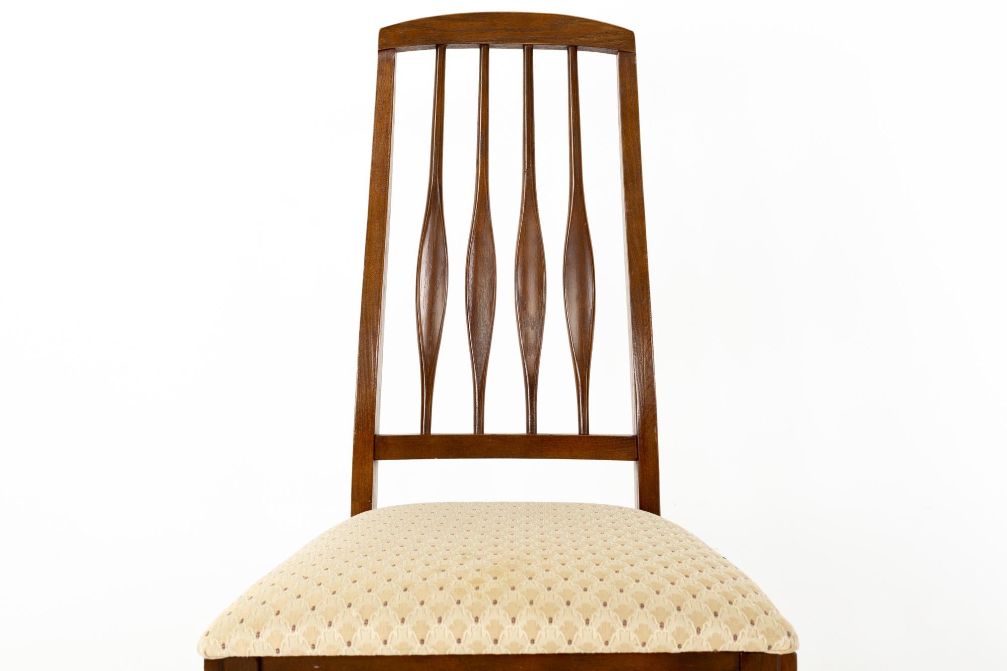 Upholstery Koefoeds Hornslet Eva Style Keller Mid Century Walnut Dining Chairs, Set of 6