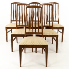 Koefoeds Hornslet Eva Style Keller Mid Century Walnut Dining Chairs, Set of 6