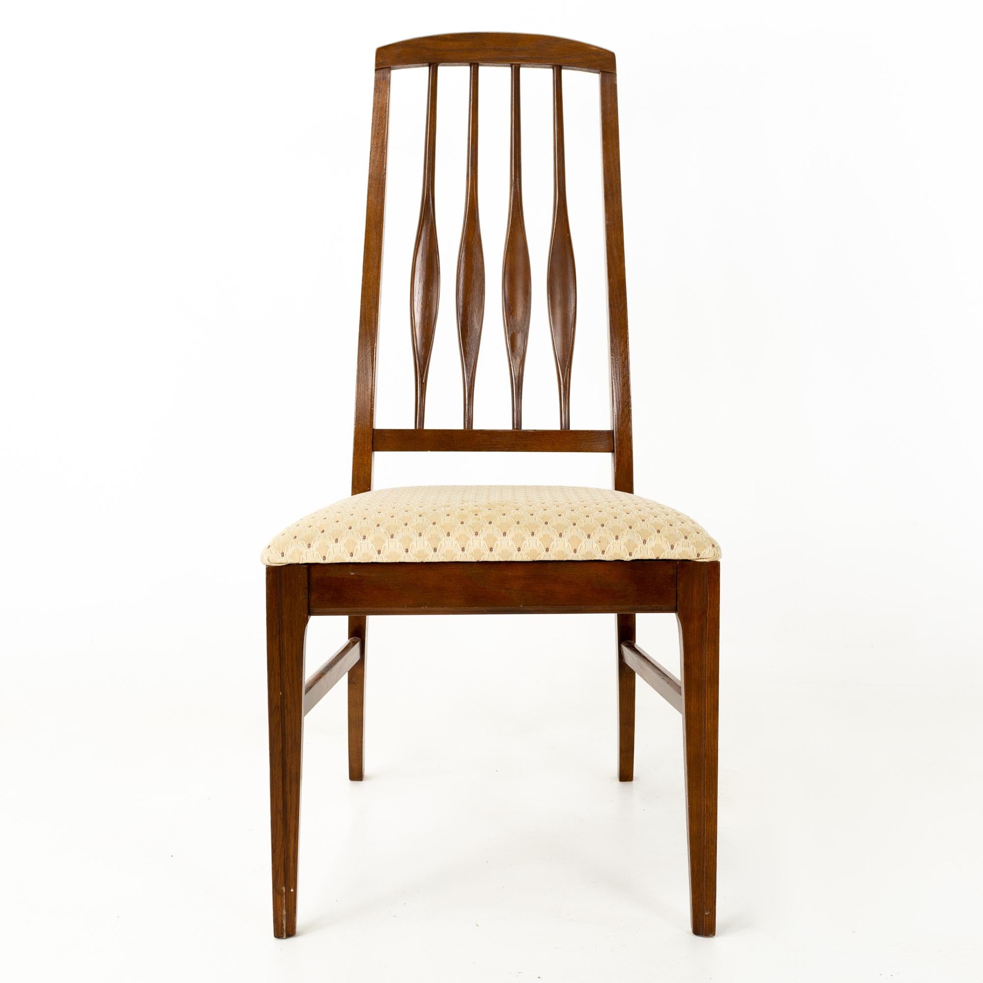 Mid-Century Modern Koefoeds Hornslet Eva Style Keller Mid Century Walnut Dining Chairs, Set of 6