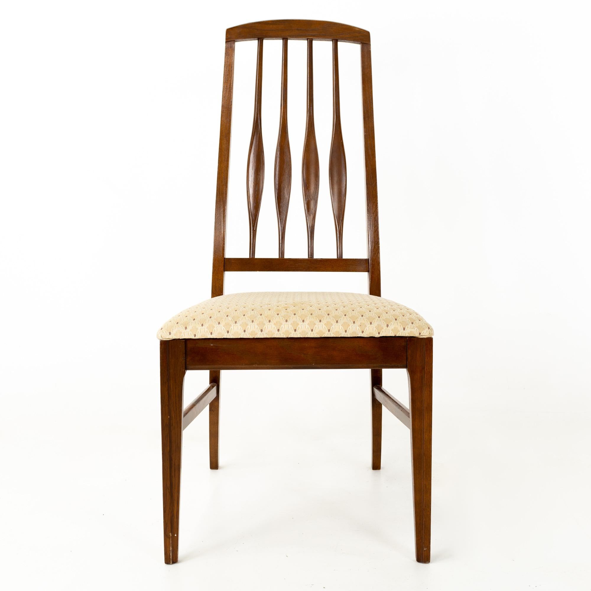 Mid-Century Modern Koefoeds Hornslet Eva Style Keller Mid Century Walnut Dining Chairs, Set of 6