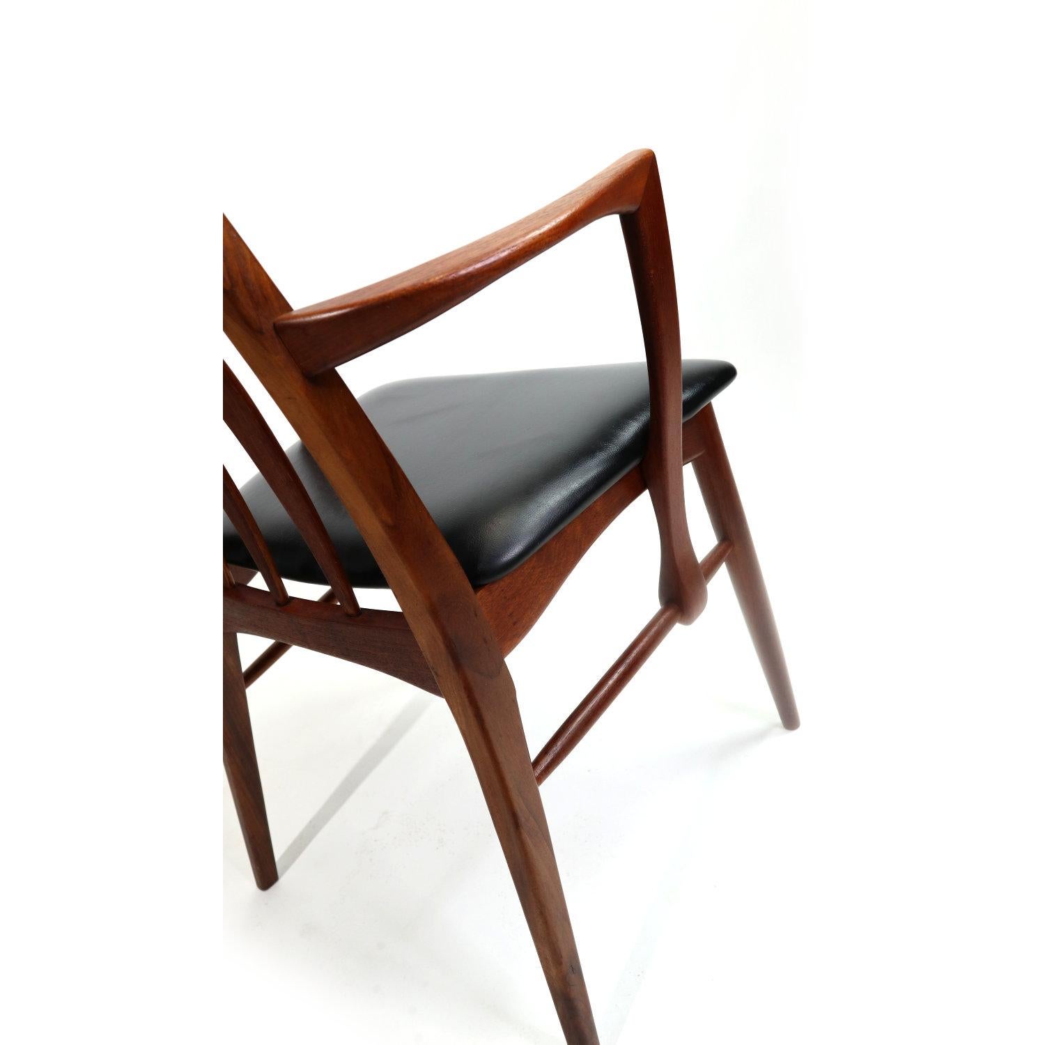 Koefoeds Hornslet Eva Teak Danish Dining Chairs Set by Niels Koefoed 6