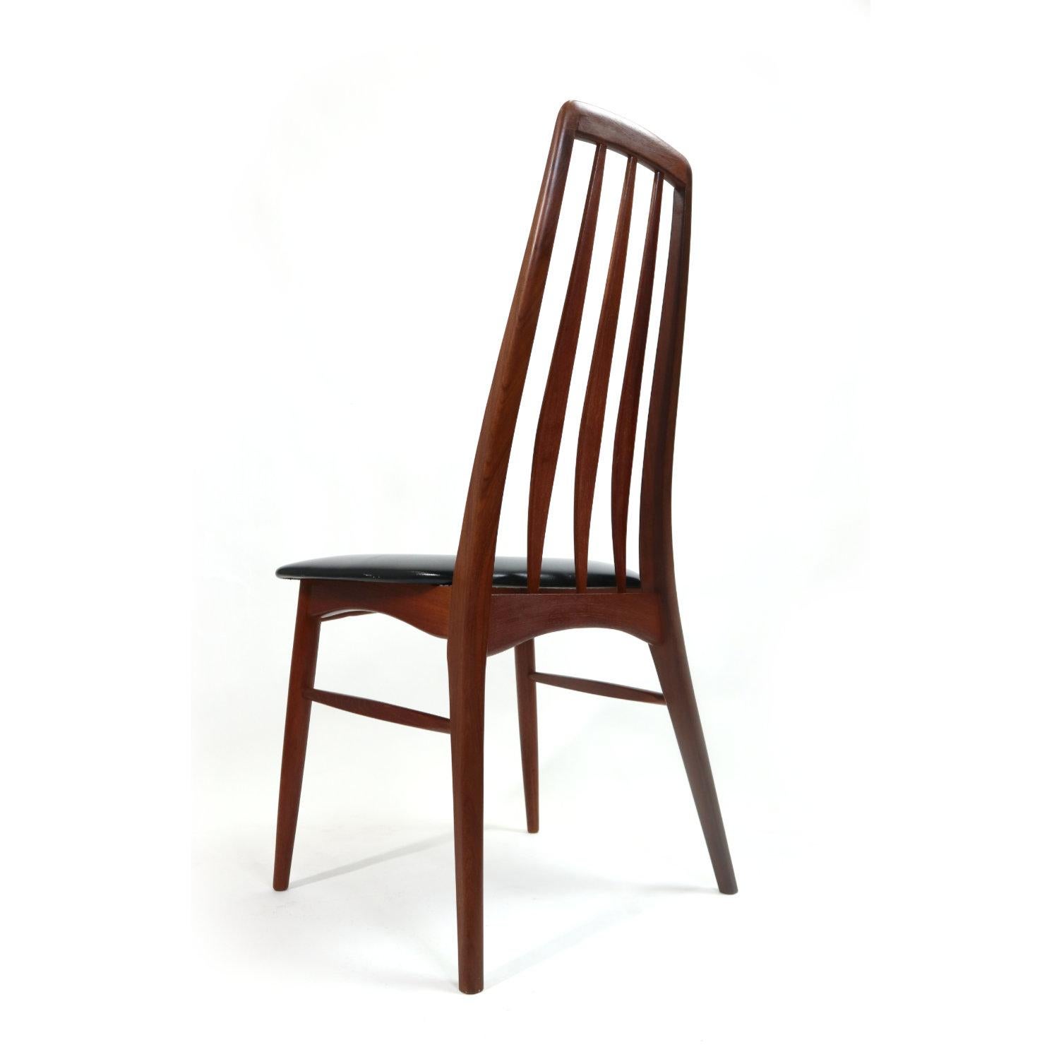 Mid-20th Century Koefoeds Hornslet Eva Teak Danish Dining Chairs Set by Niels Koefoed