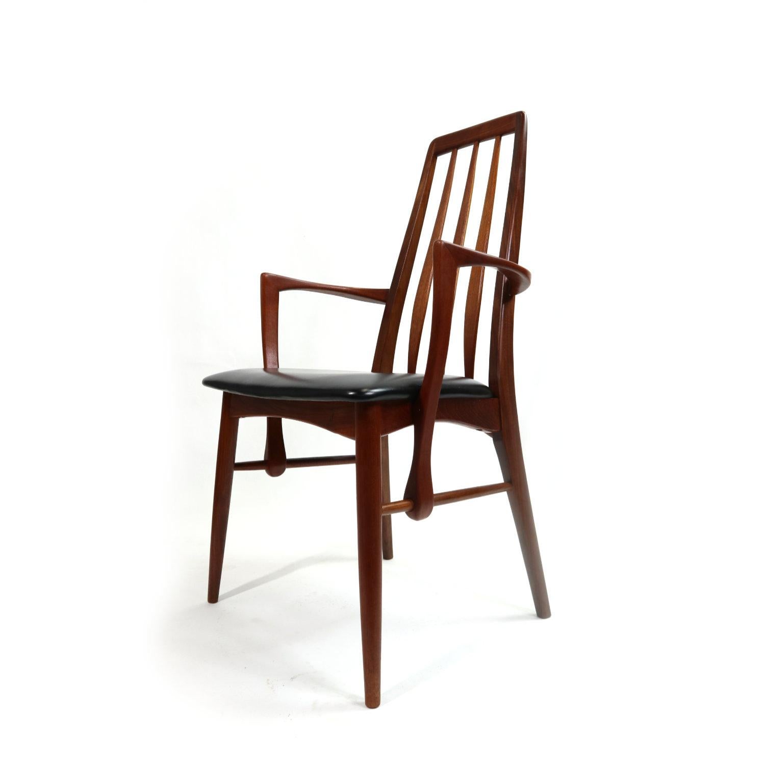 Koefoeds Hornslet Eva Teak Danish Dining Chairs Set by Niels Koefoed 1