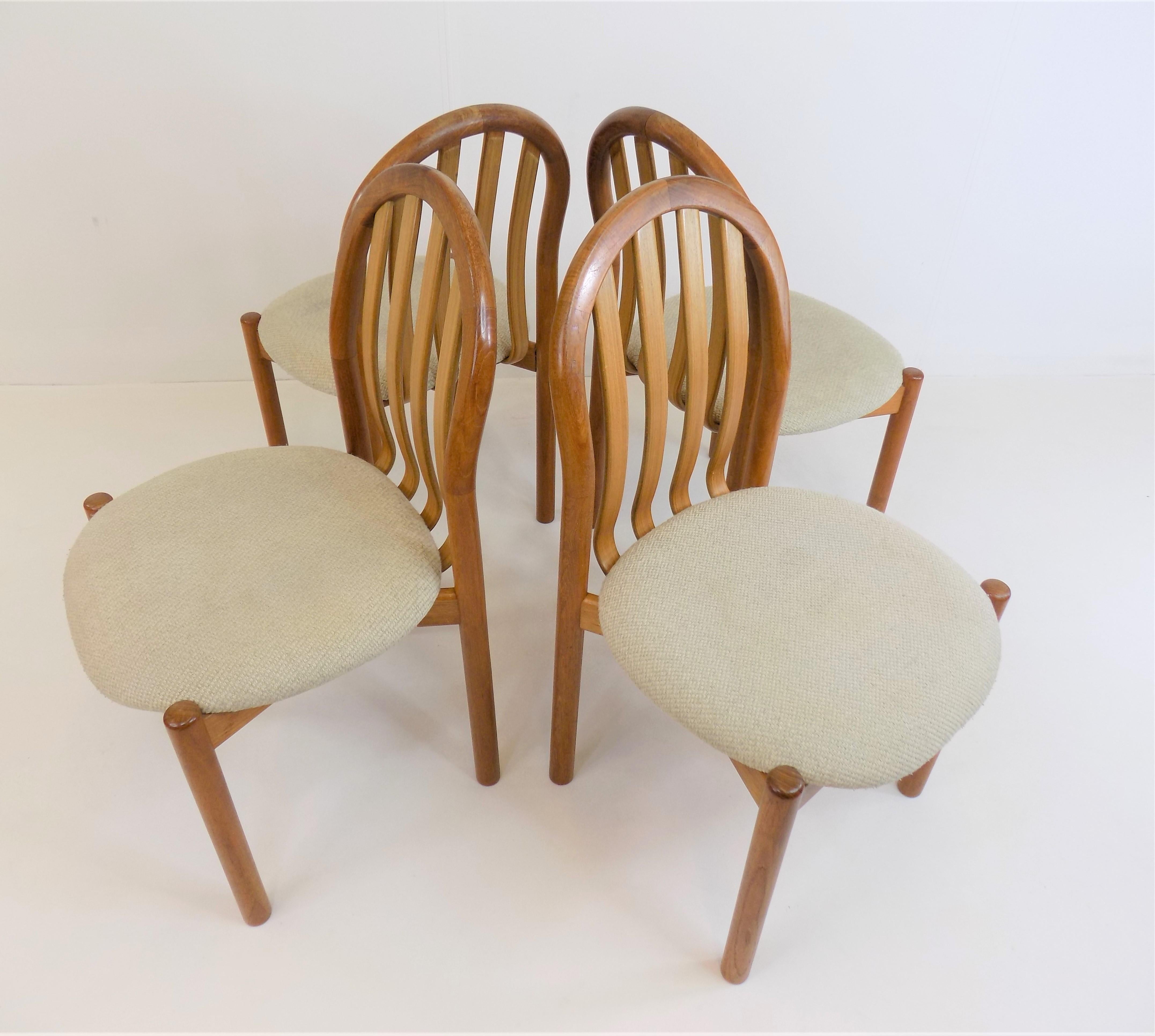 Koefoeds Hornslet Set of 4 Teak Dining Chairs Ole by Niels Koefoed For Sale 4