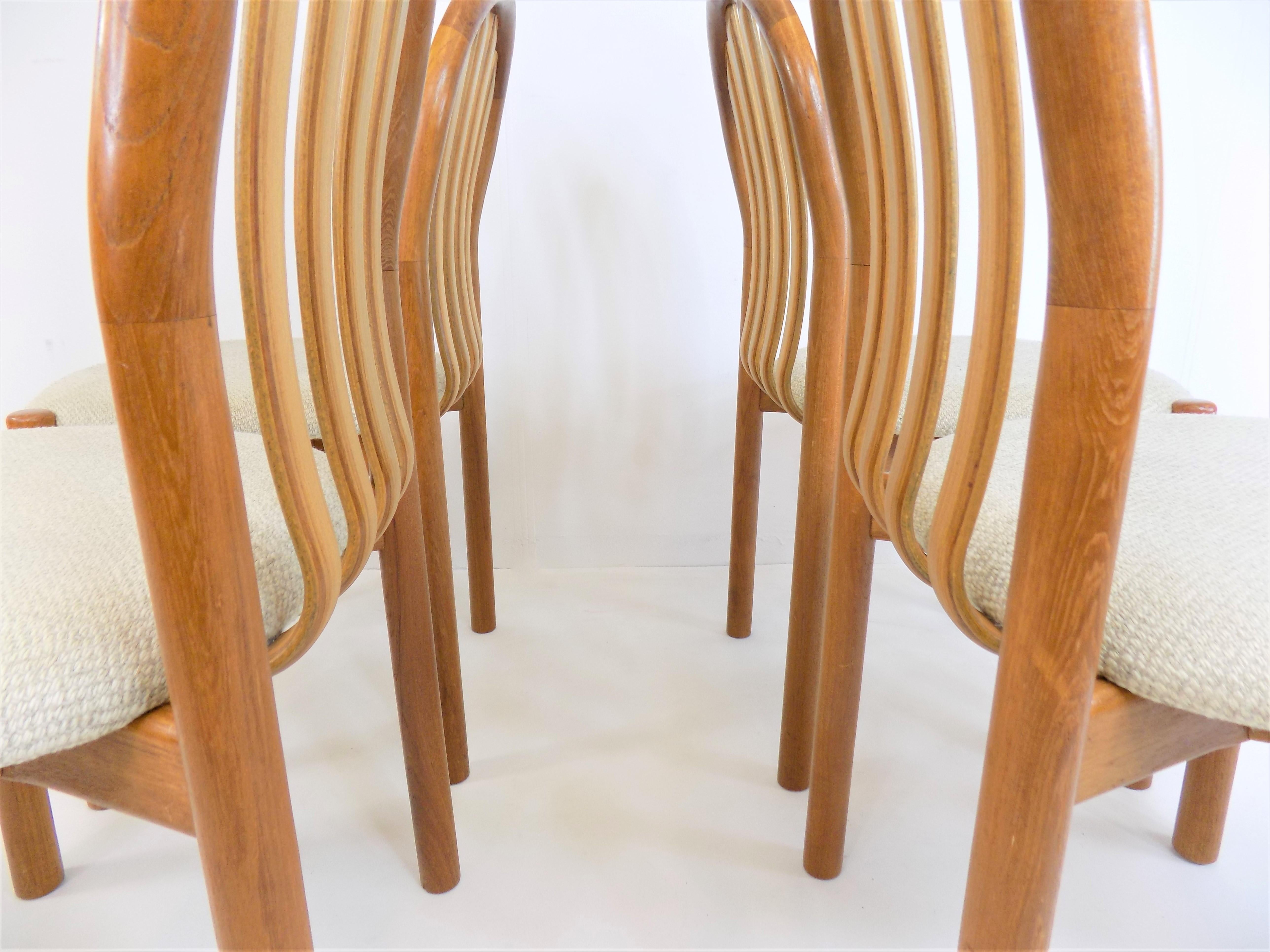 Koefoeds Hornslet Set of 4 Teak Dining Chairs Ole by Niels Koefoed For Sale 6