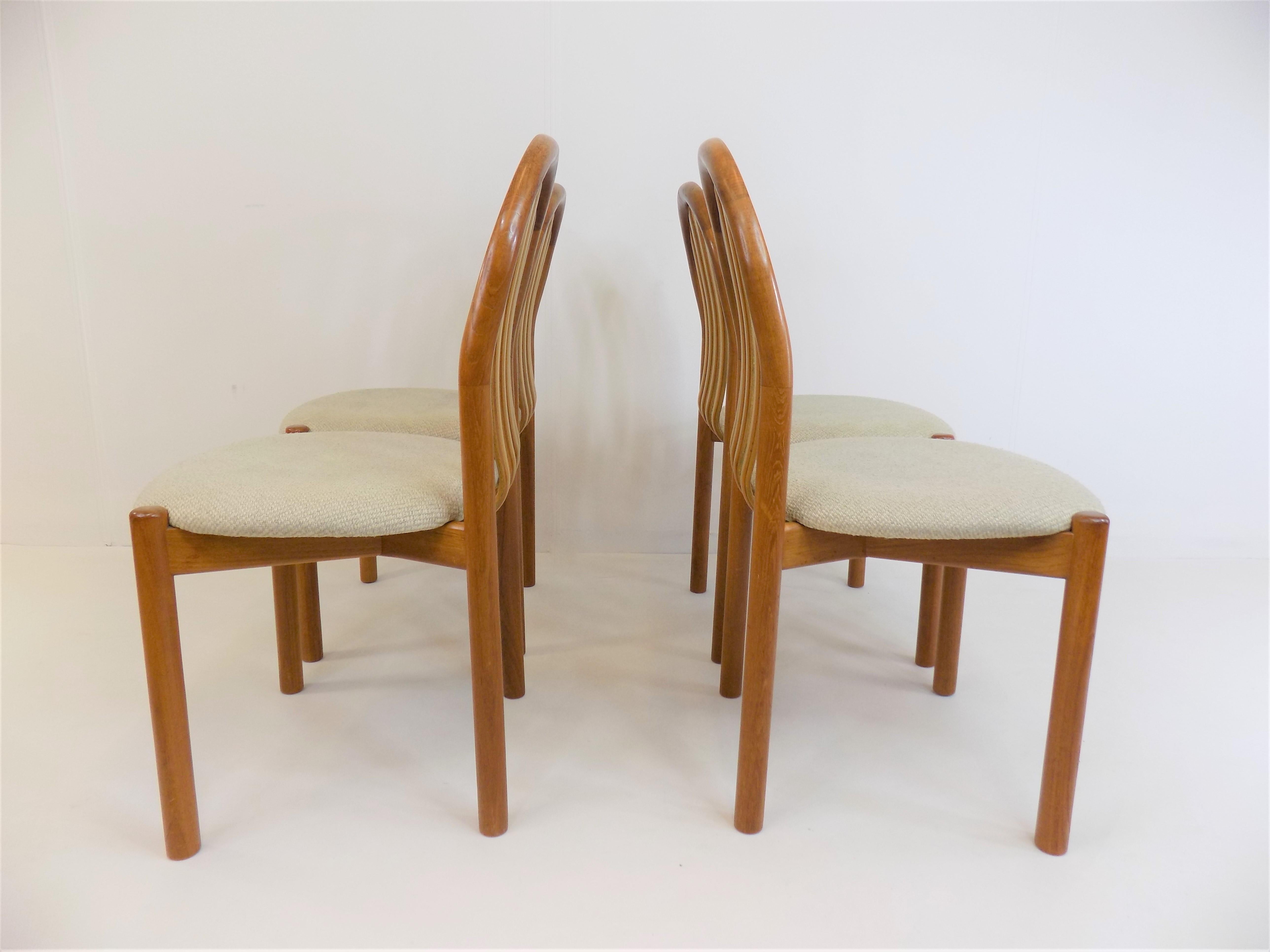Mid-Century Modern Koefoeds Hornslet Set of 4 Teak Dining Chairs Ole by Niels Koefoed For Sale