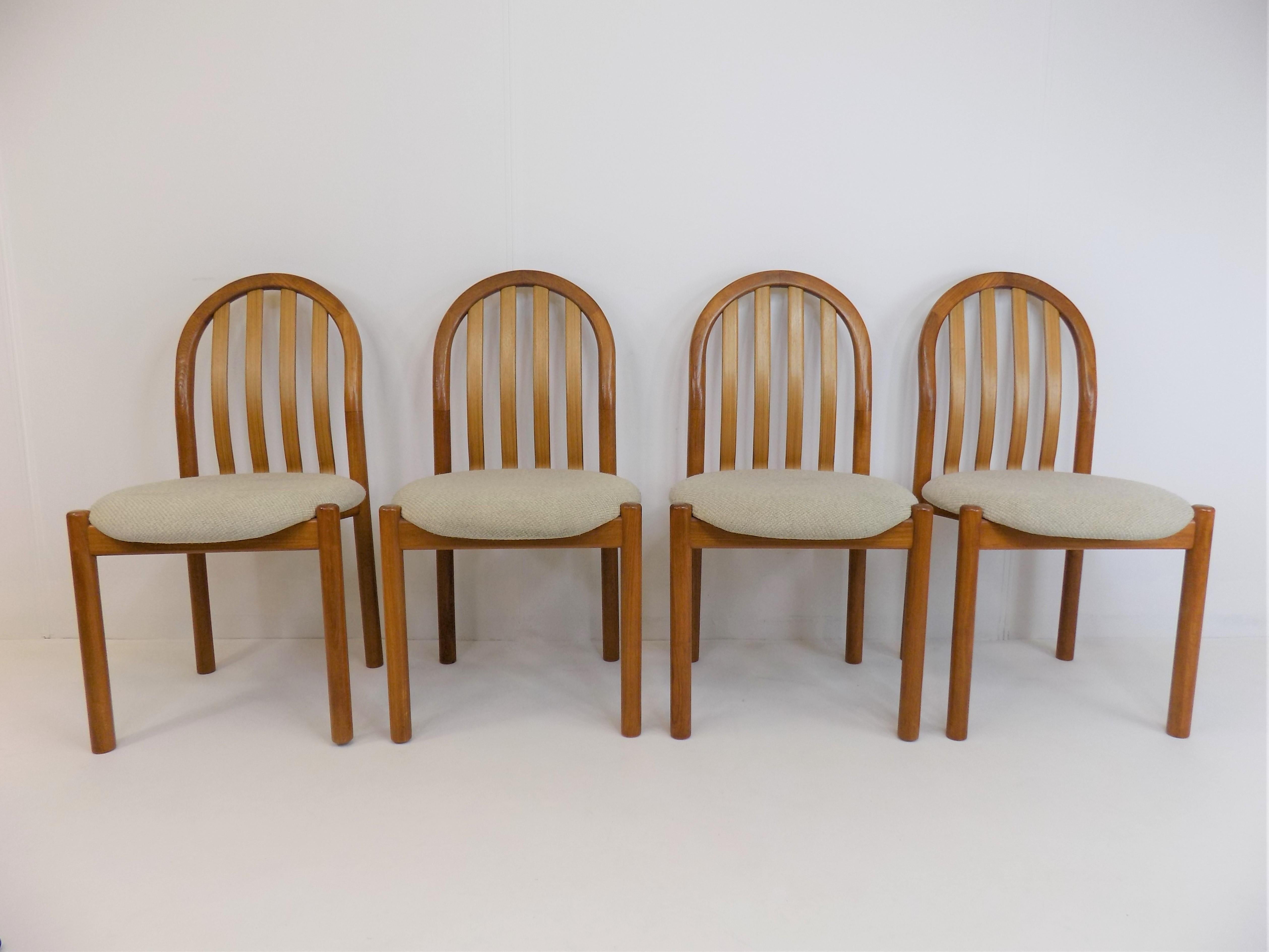 Koefoeds Hornslet Set of 4 Teak Dining Chairs Ole by Niels Koefoed In Good Condition For Sale In Ludwigslust, DE
