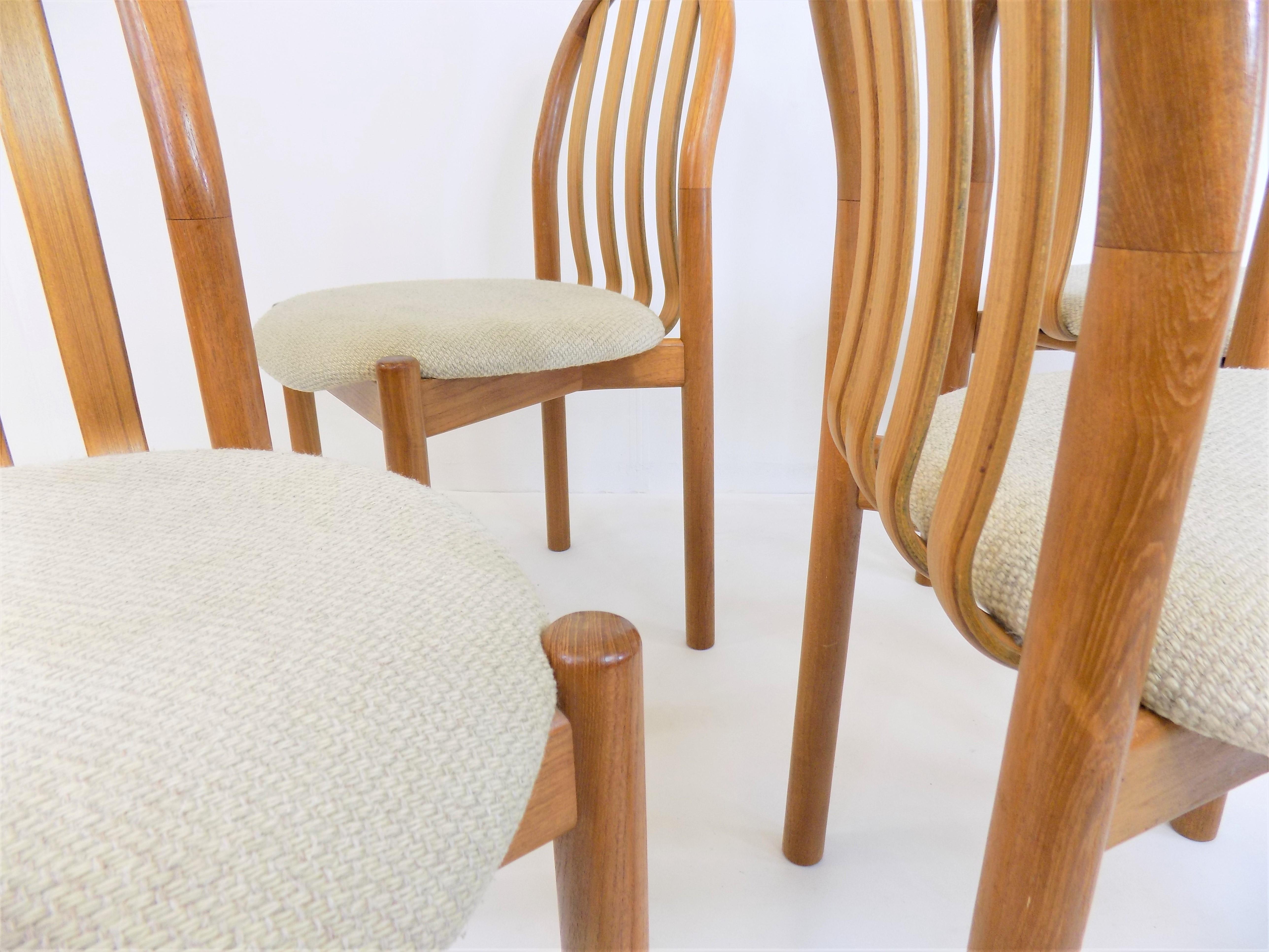 Koefoeds Hornslet Set of 4 Teak Dining Chairs Ole by Niels Koefoed In Good Condition For Sale In Ludwigslust, DE