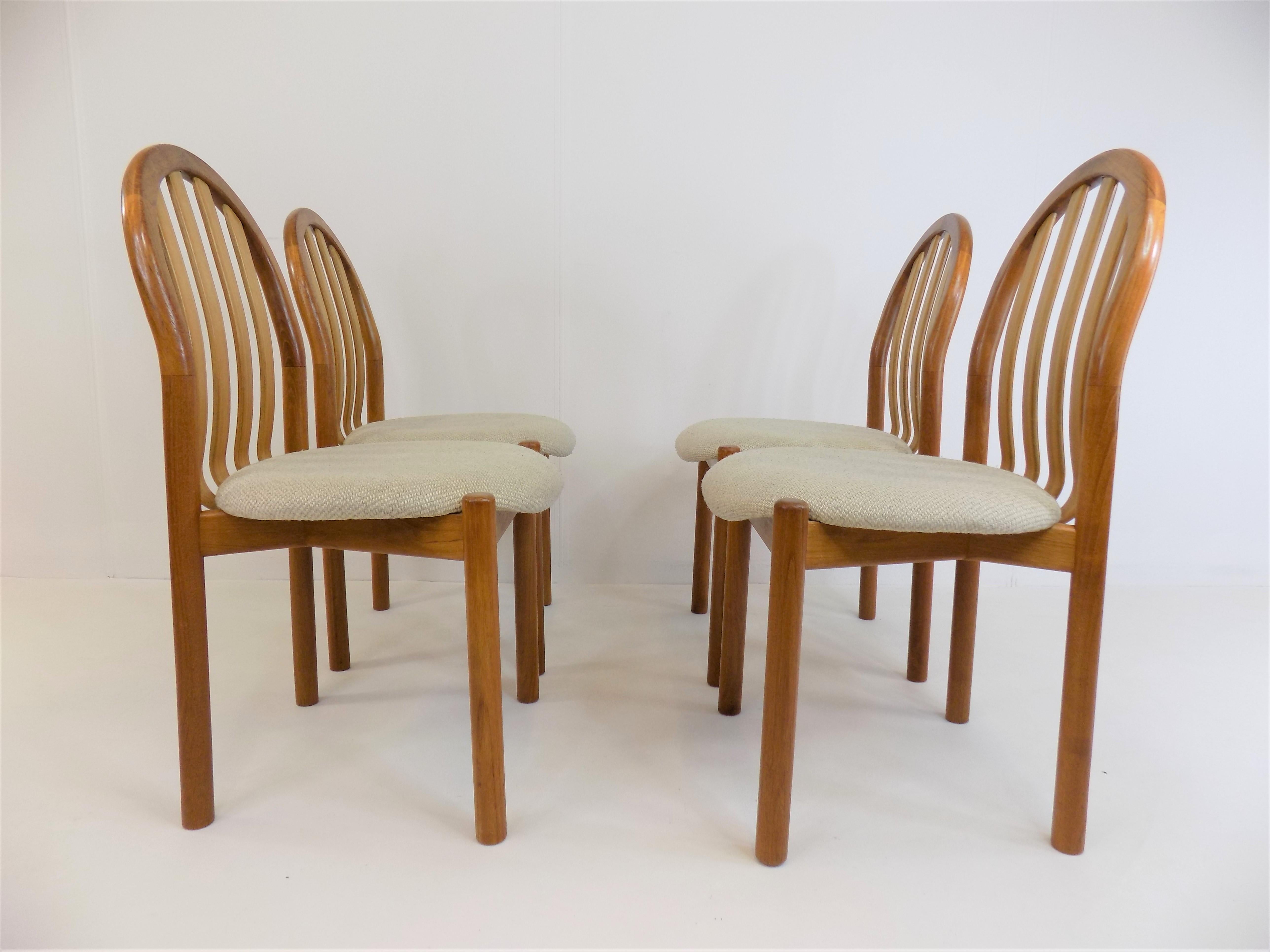 Koefoeds Hornslet Set of 4 Teak Dining Chairs Ole by Niels Koefoed For Sale 1