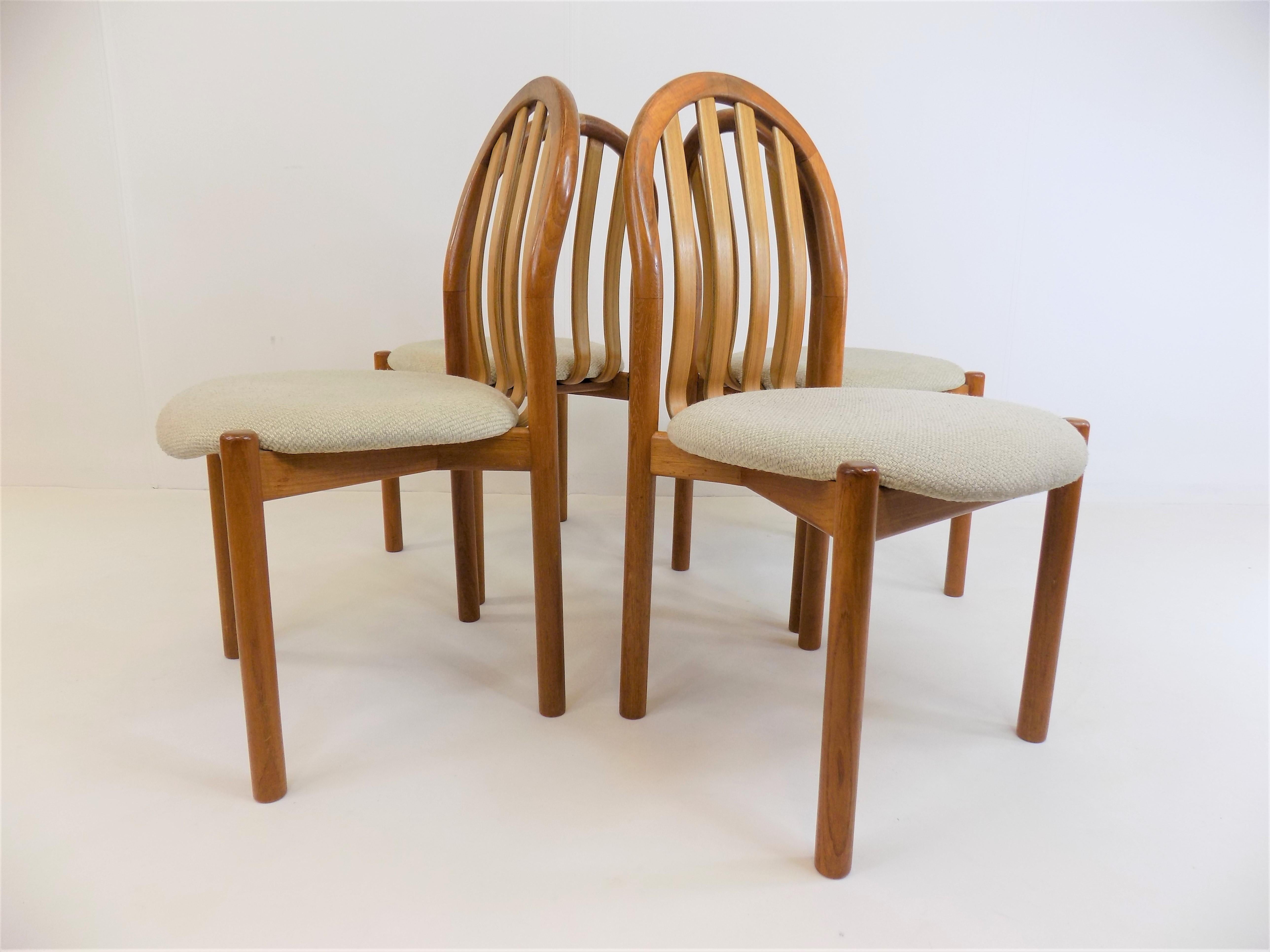 Koefoeds Hornslet Set of 4 Teak Dining Chairs Ole by Niels Koefoed For Sale 2