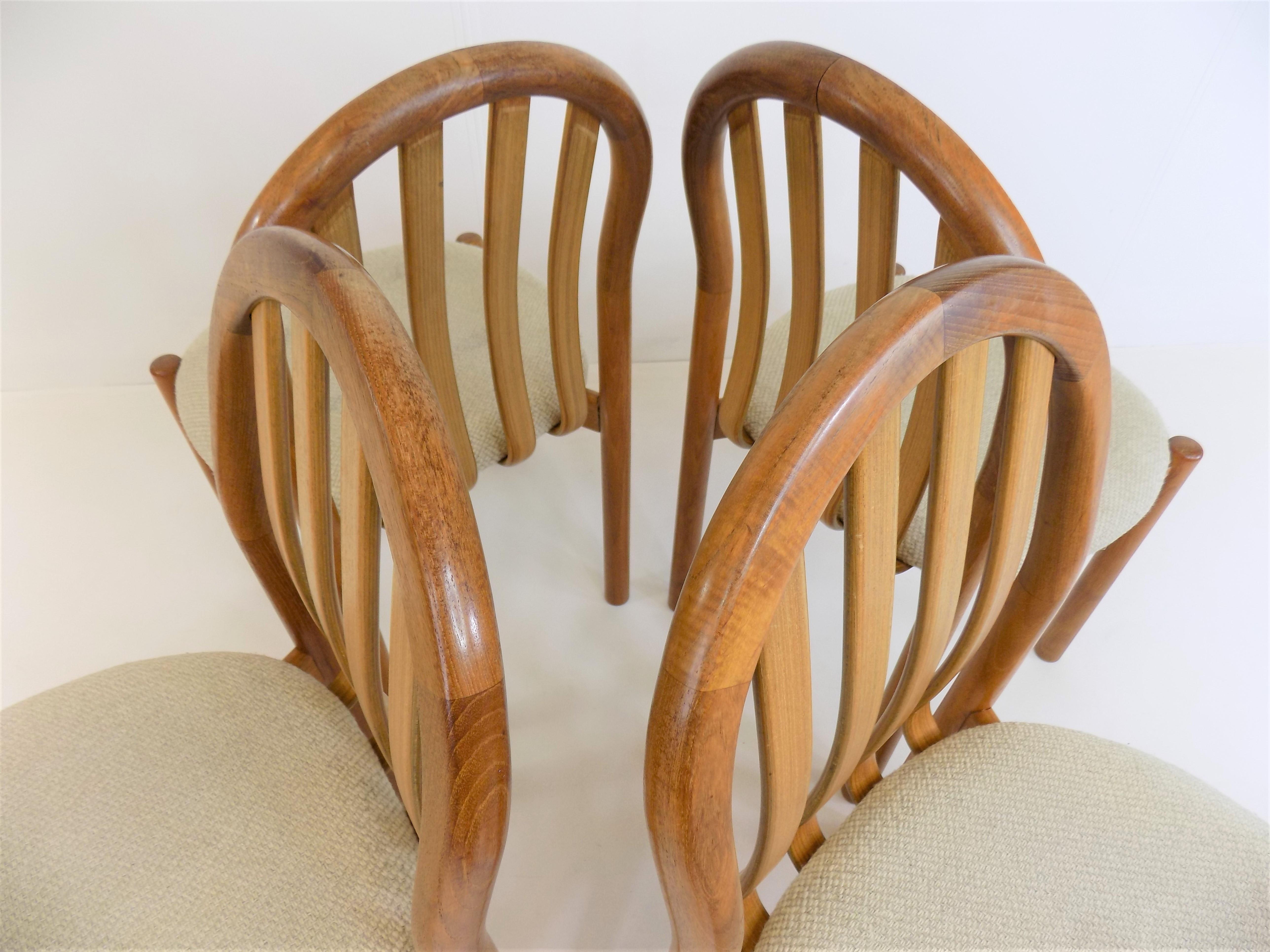 Koefoeds Hornslet Set of 4 Teak Dining Chairs Ole by Niels Koefoed For Sale 3