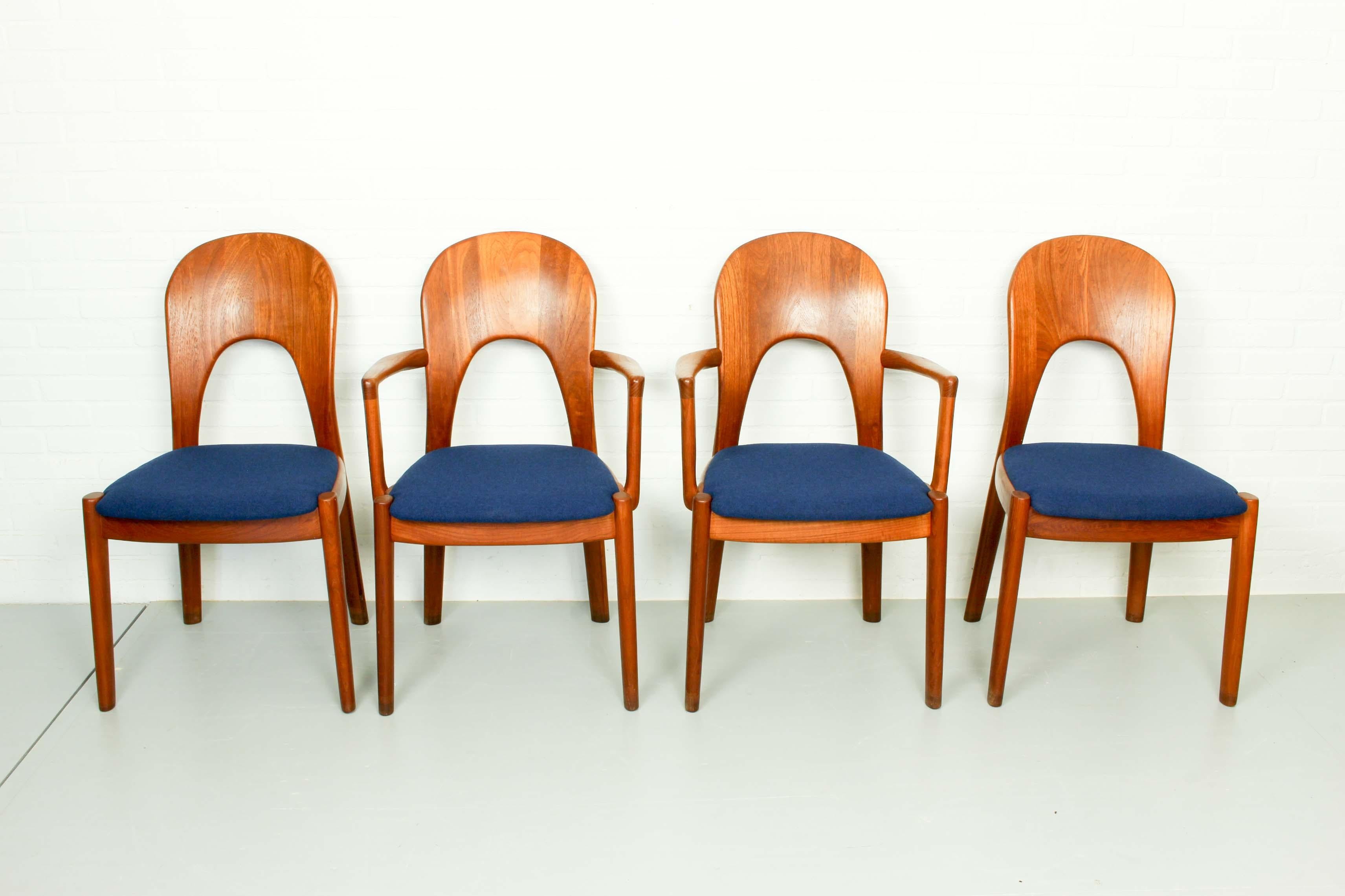 Mid-Century Modern Koefoeds Hornslet Solid Teak “Morten” Dining Chairs, Set of 4
