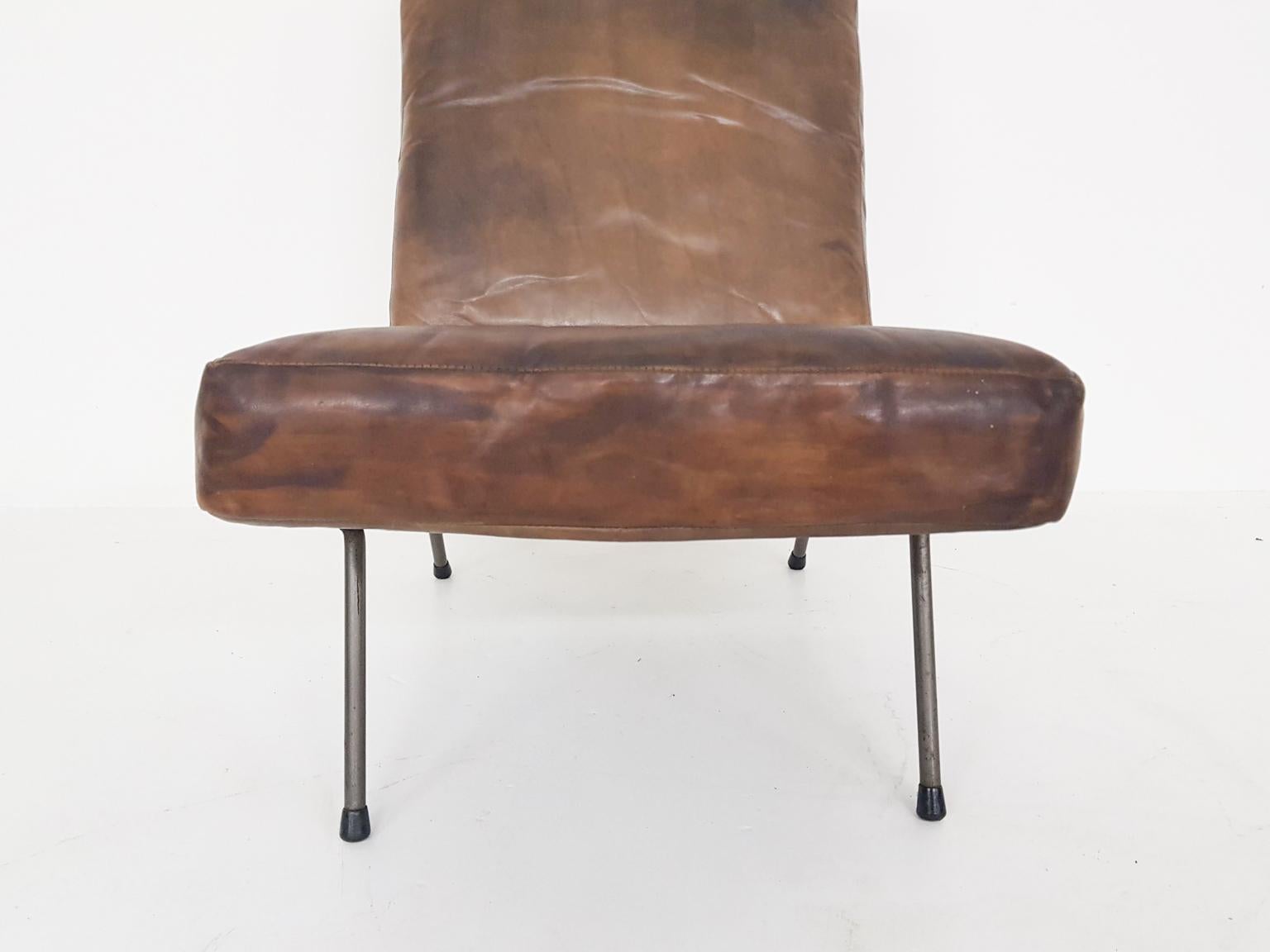 Koene Oberman for Gelderland Lounge Chair in Leather, The Netherlands 1954 For Sale 3