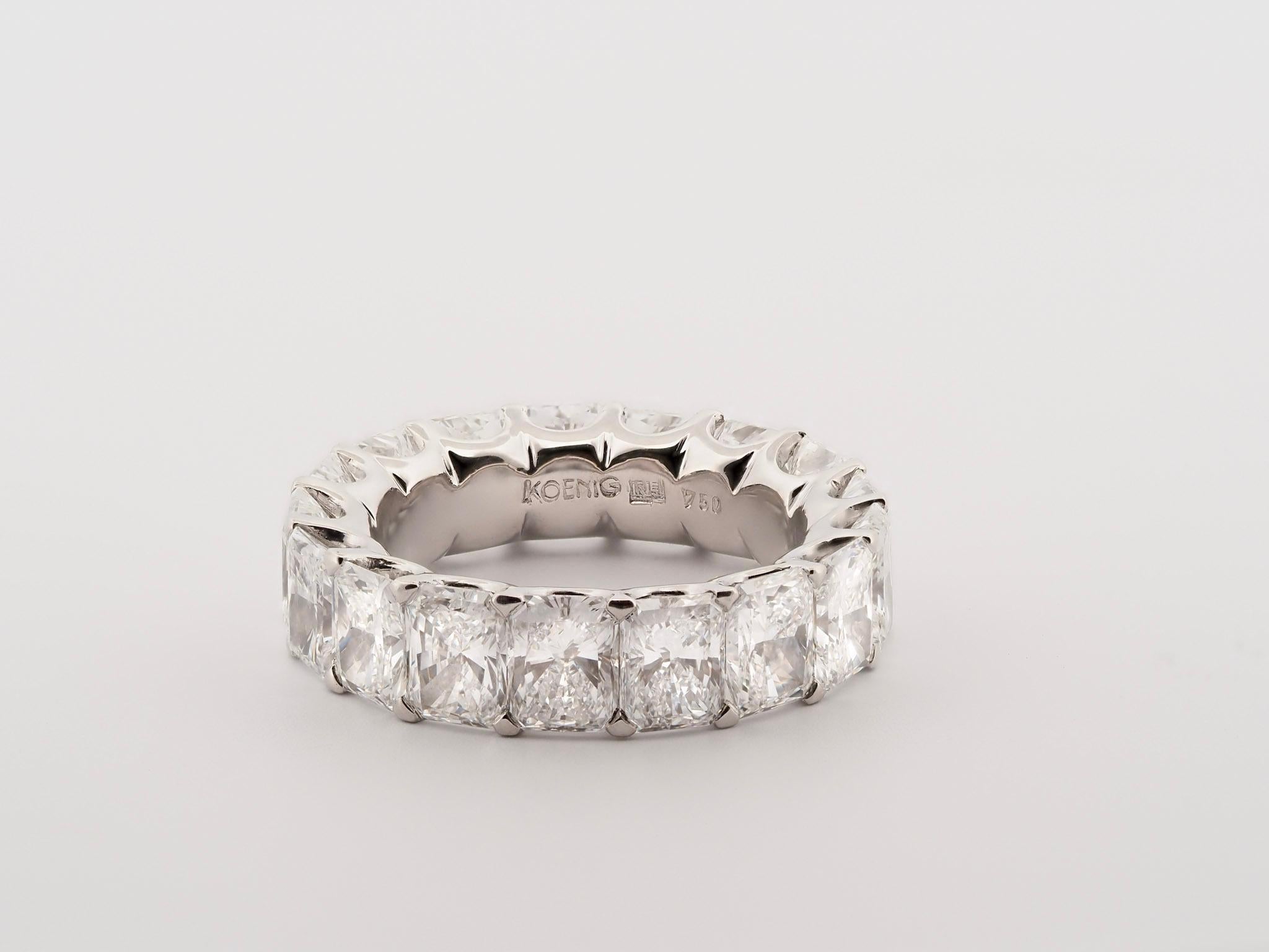 KOENIG Bracelet éternel en or blanc 18 carats - Diamants de taille radiant de 8,70 carats, GIA en vente 10