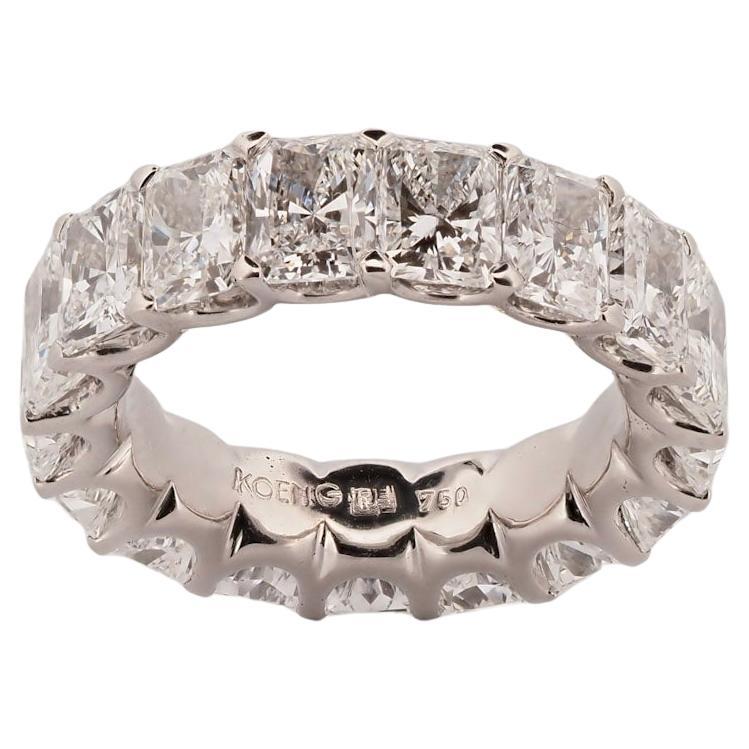 KOENIG Bracelet éternel en or blanc 18 carats - Diamants de taille radiant de 8,70 carats, GIA en vente