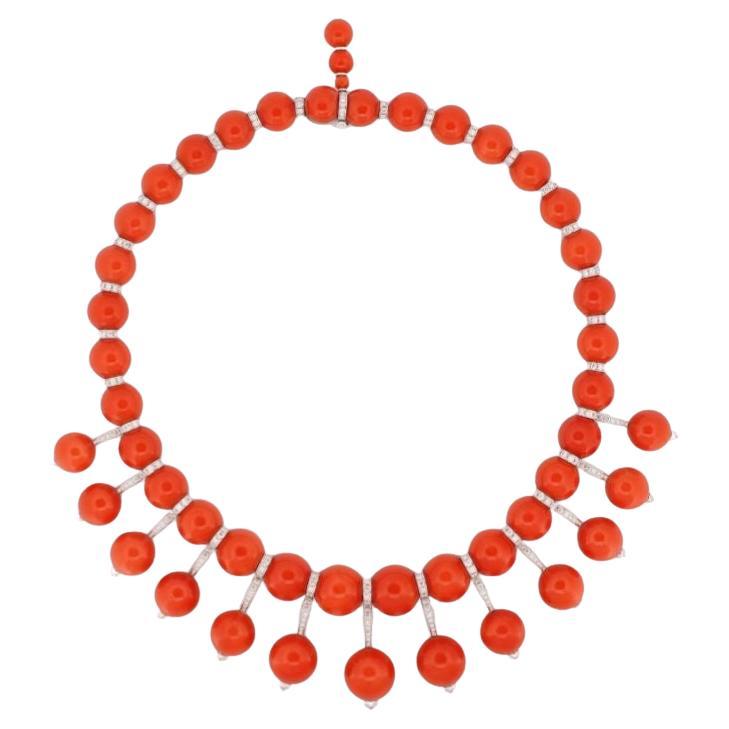 KOENIG - Collier double rangée de corail en vente