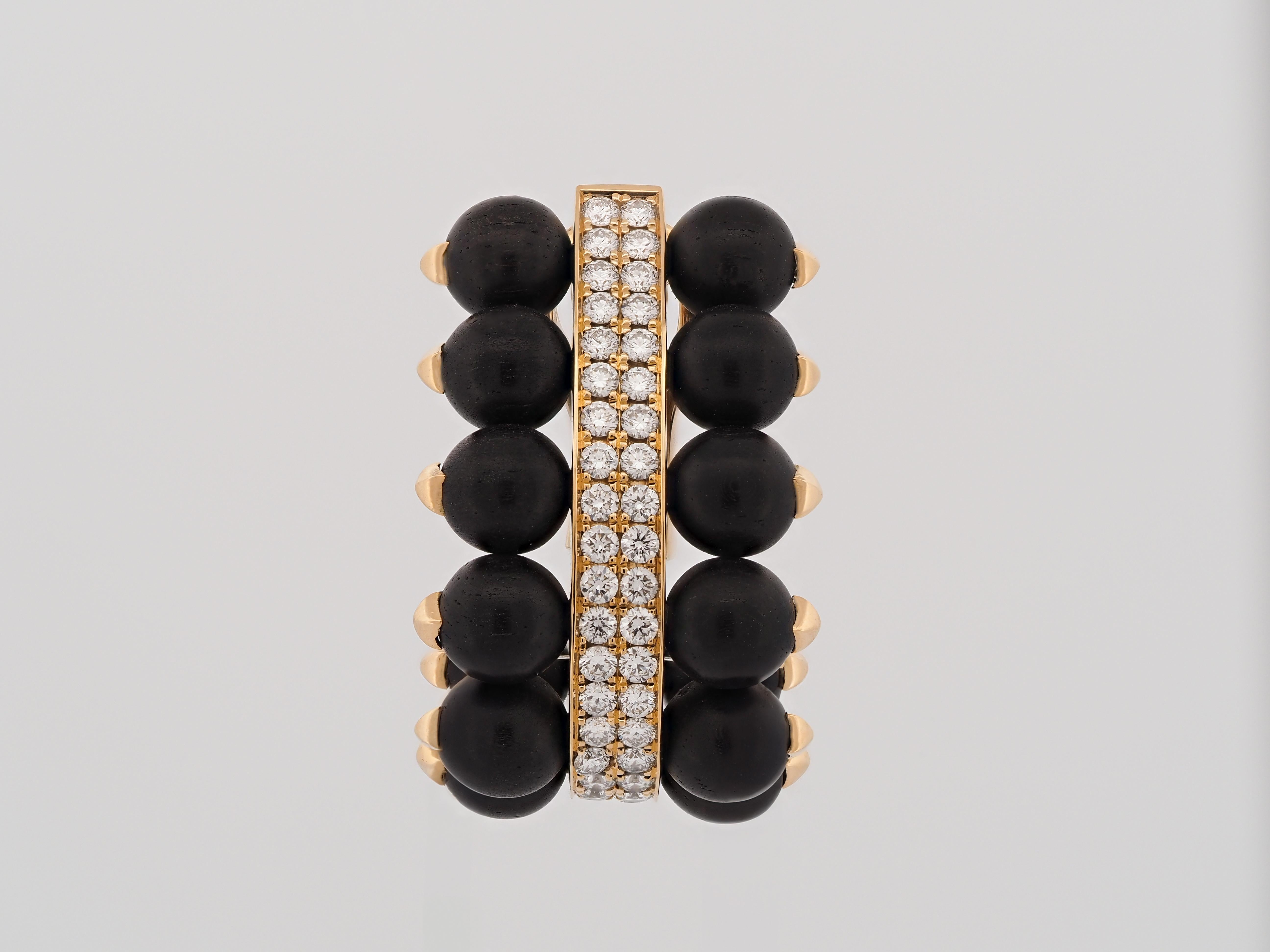 Brilliant Cut KOENIG Ebony Earclips For Sale