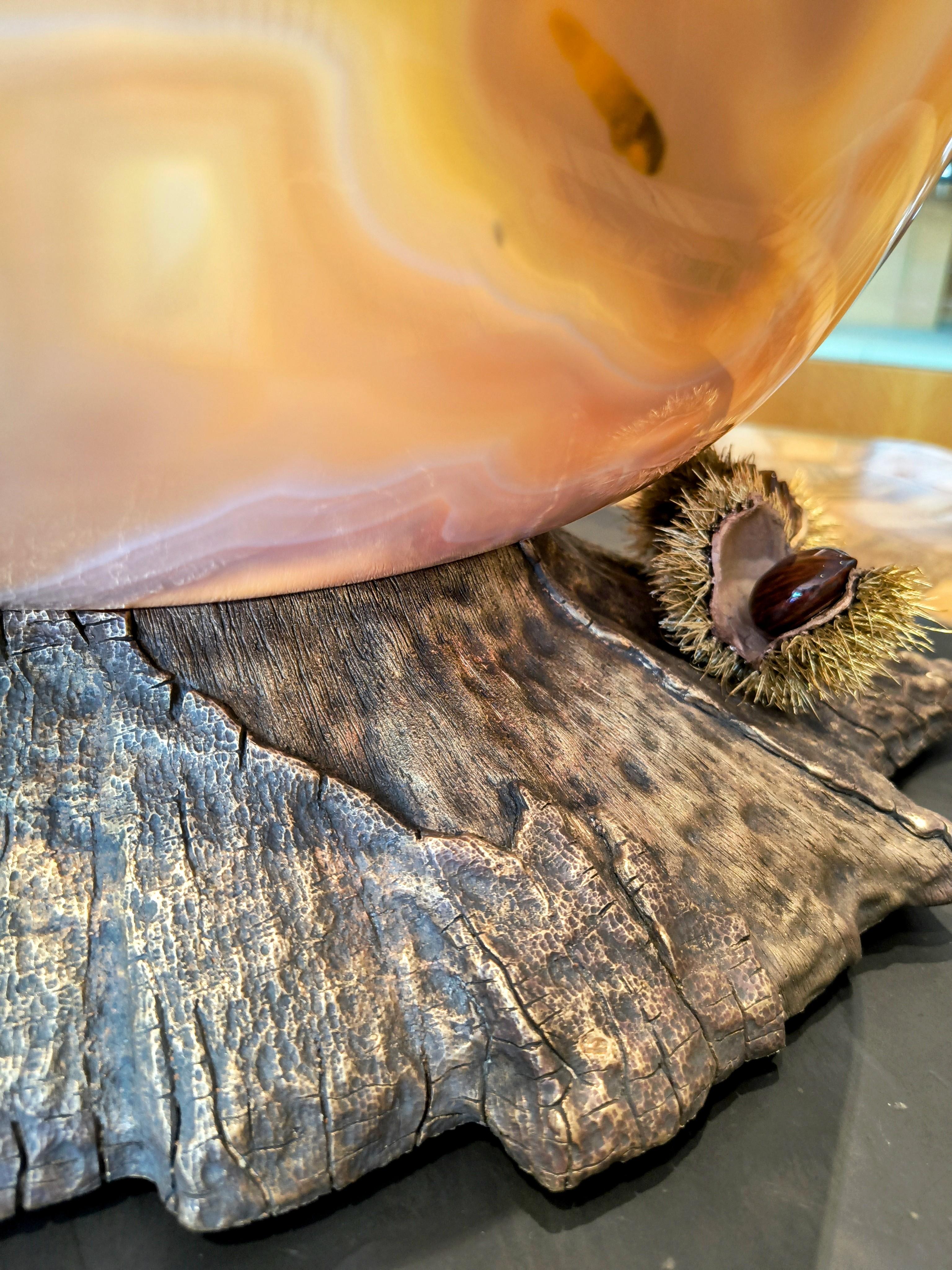 KOENIG Monumental Hand-Carved Agate Bowl Object For Sale 1