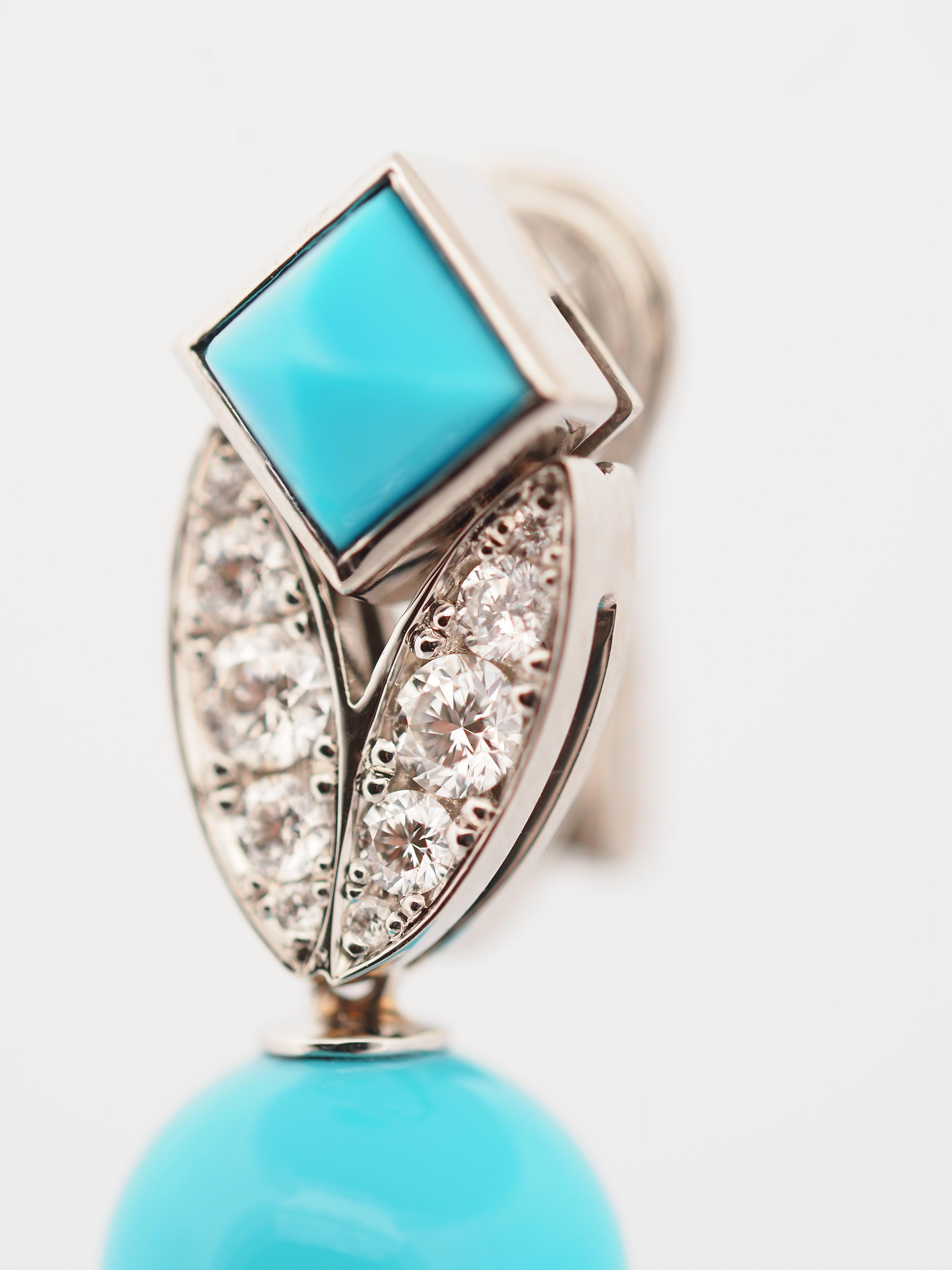 Bead KOENIG Turquoise Earrings For Sale